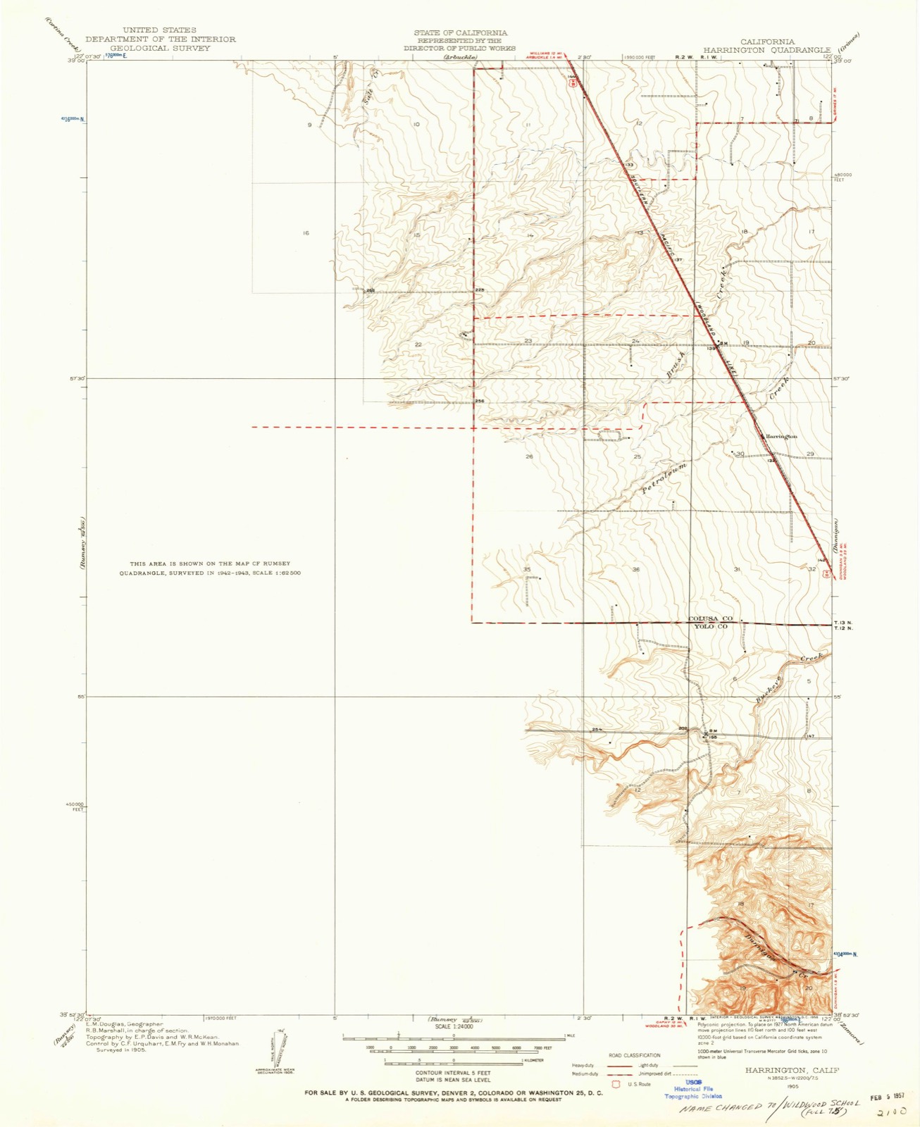 Topographic sheet of Harrington, surveyed 1905