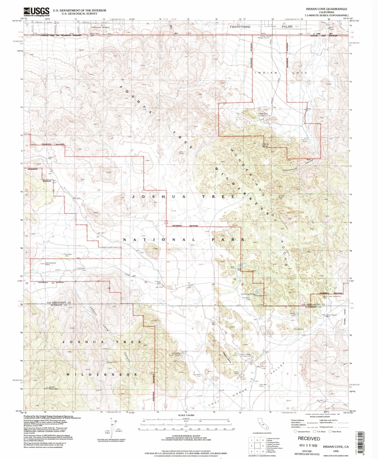 Topographic sheet of Panorama Heights, surveyed 1995