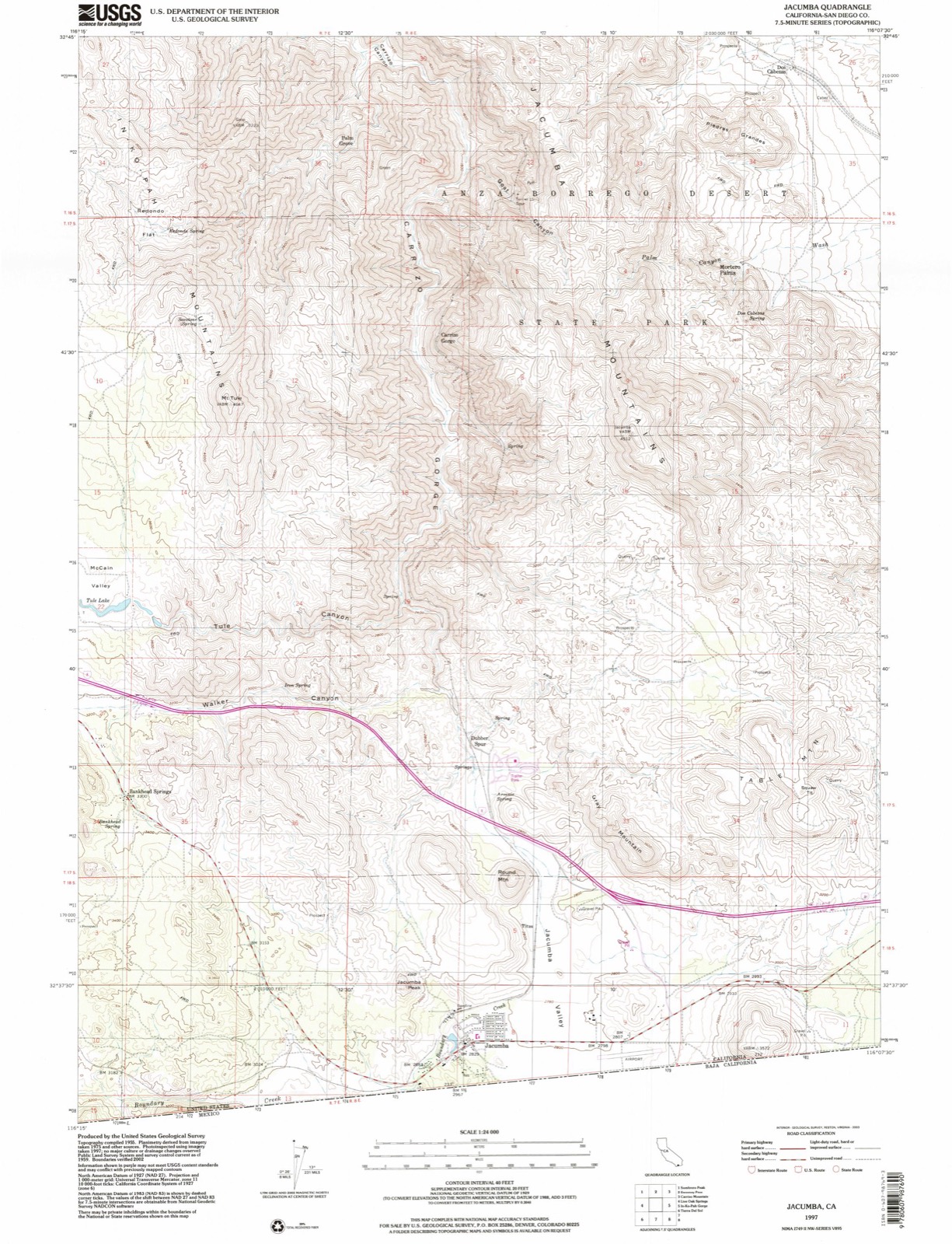 Topographic sheet of Bankhead Springs, surveyed 1997