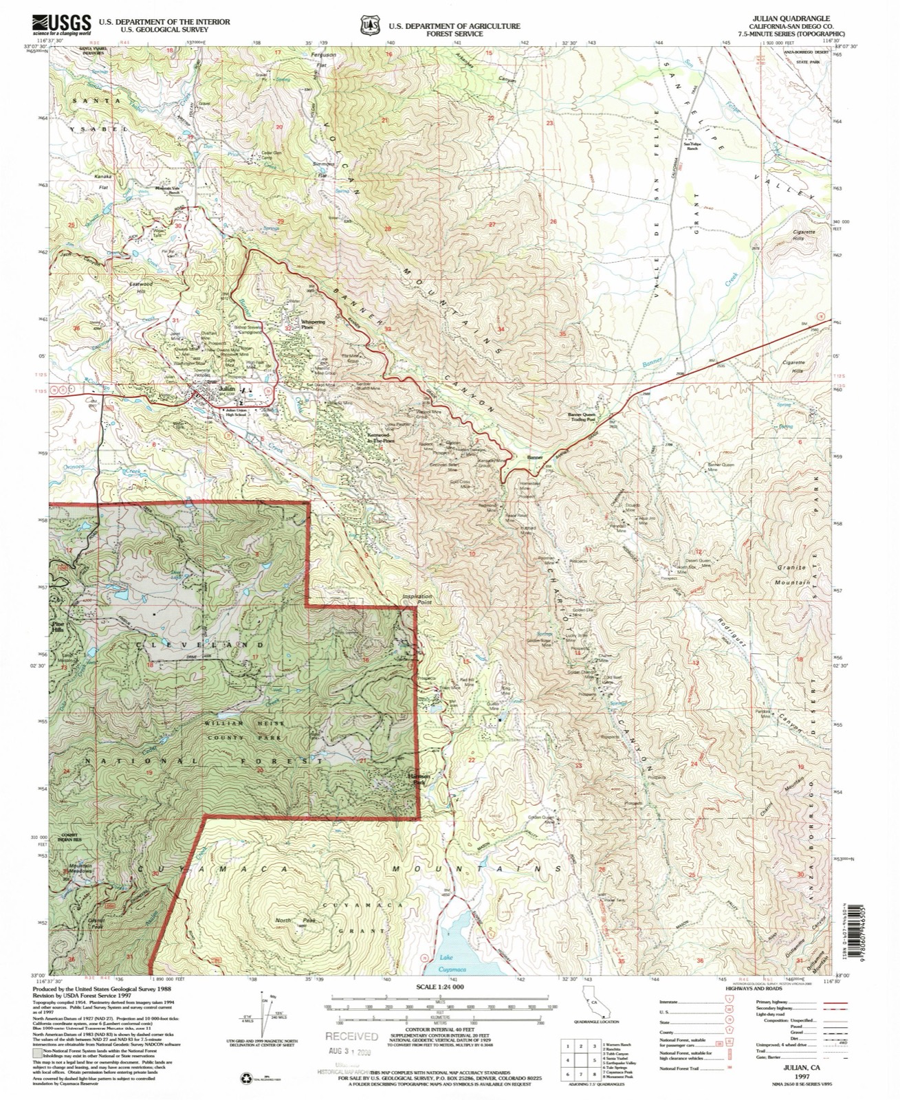 Topographic sheet of Harrison Park, surveyed 1997