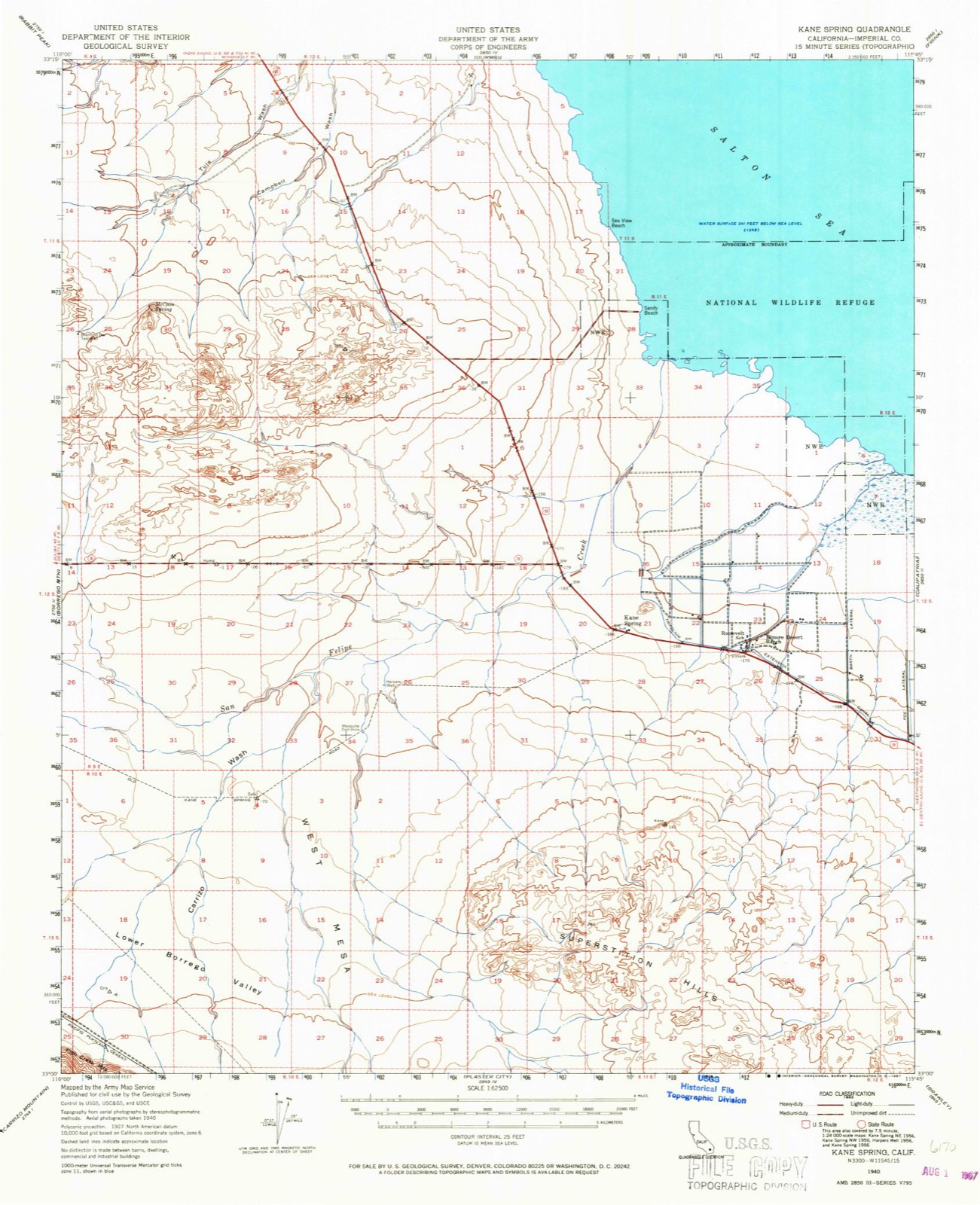 Topographic sheet of Kane Spring, surveyed 1940