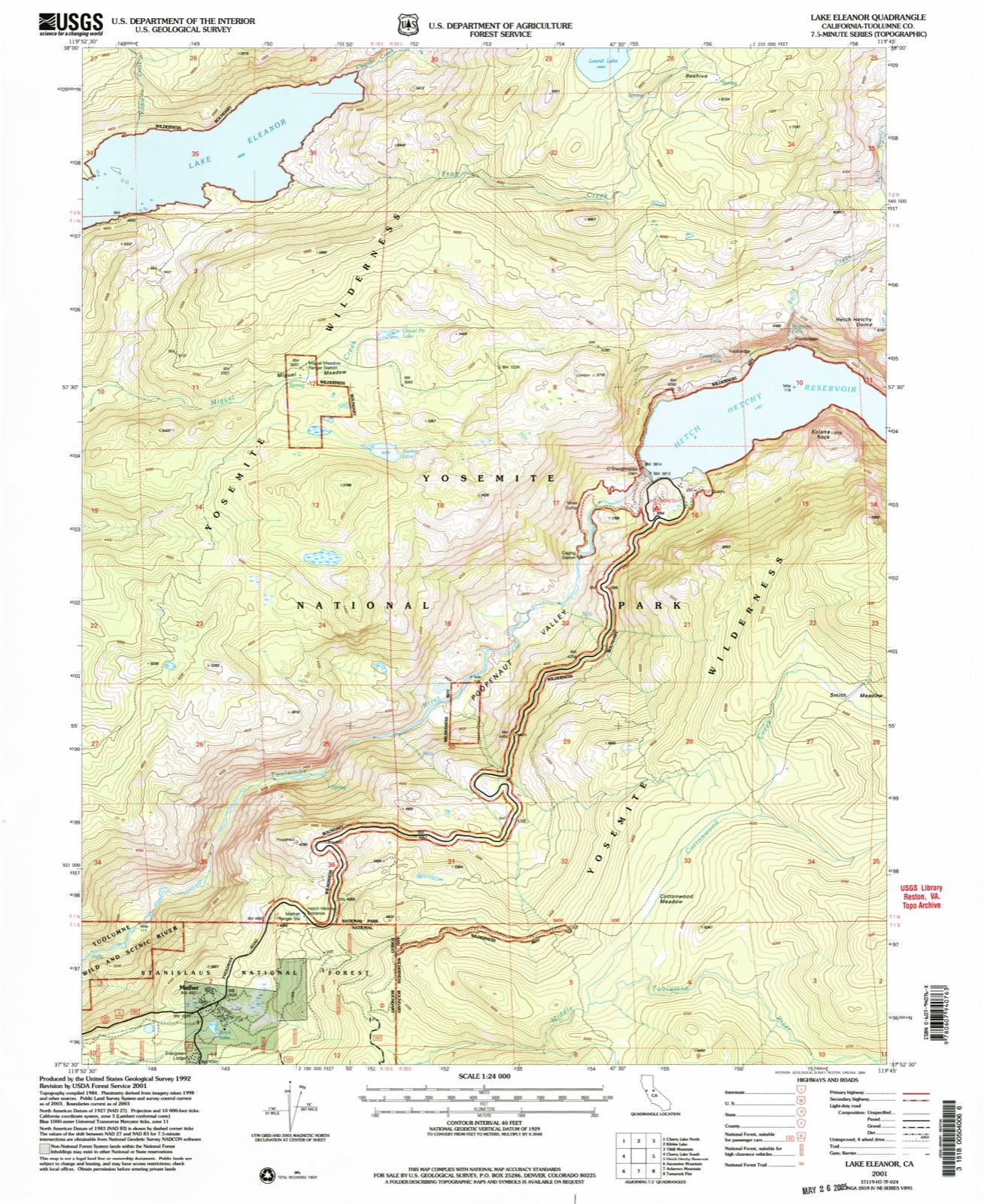 Topographic sheet of Mather, surveyed 2001