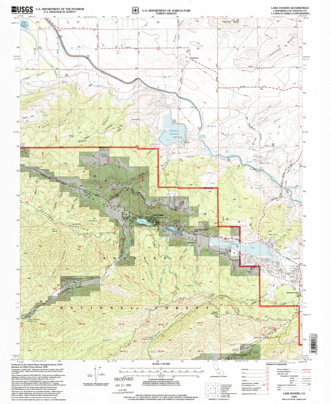 Topographic sheet of Andrade Corner, surveyed 1995