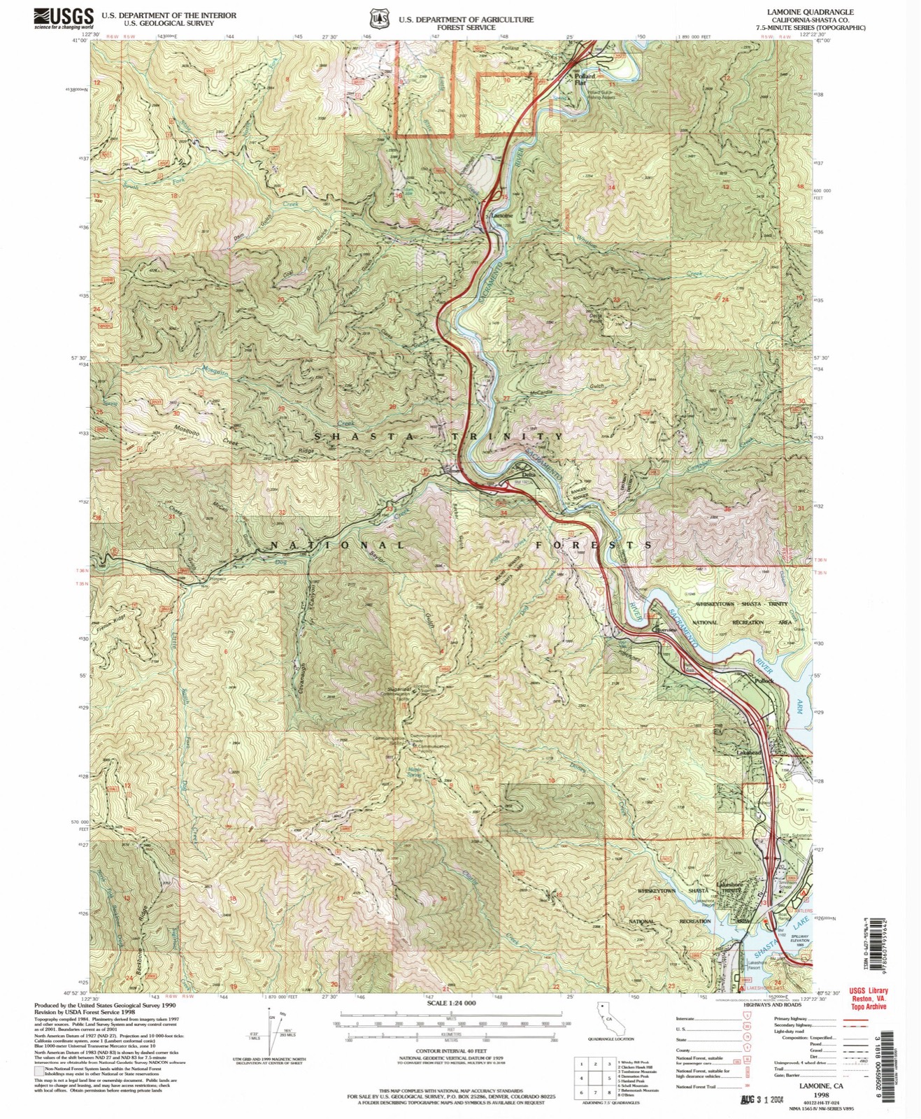 Topographic sheet of Lakehead, surveyed 1998