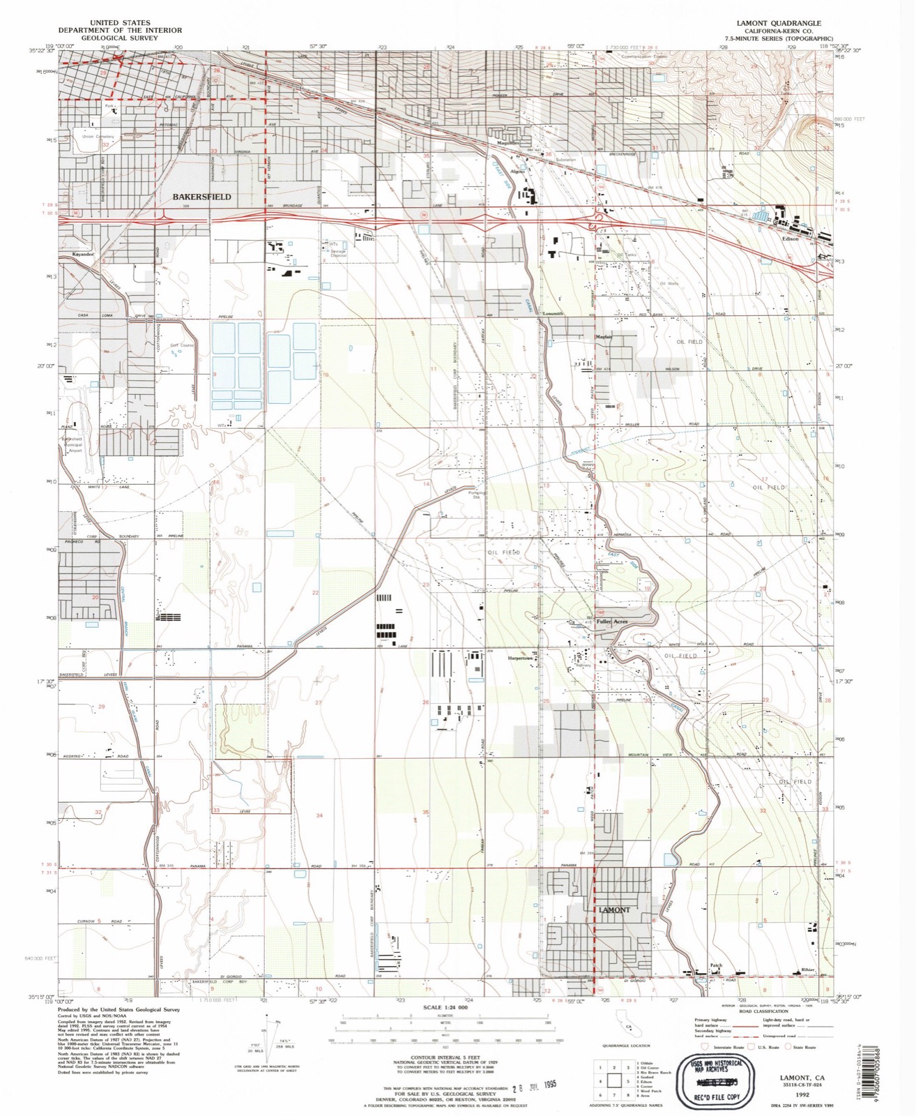 Topographic sheet of Patch, surveyed 1992