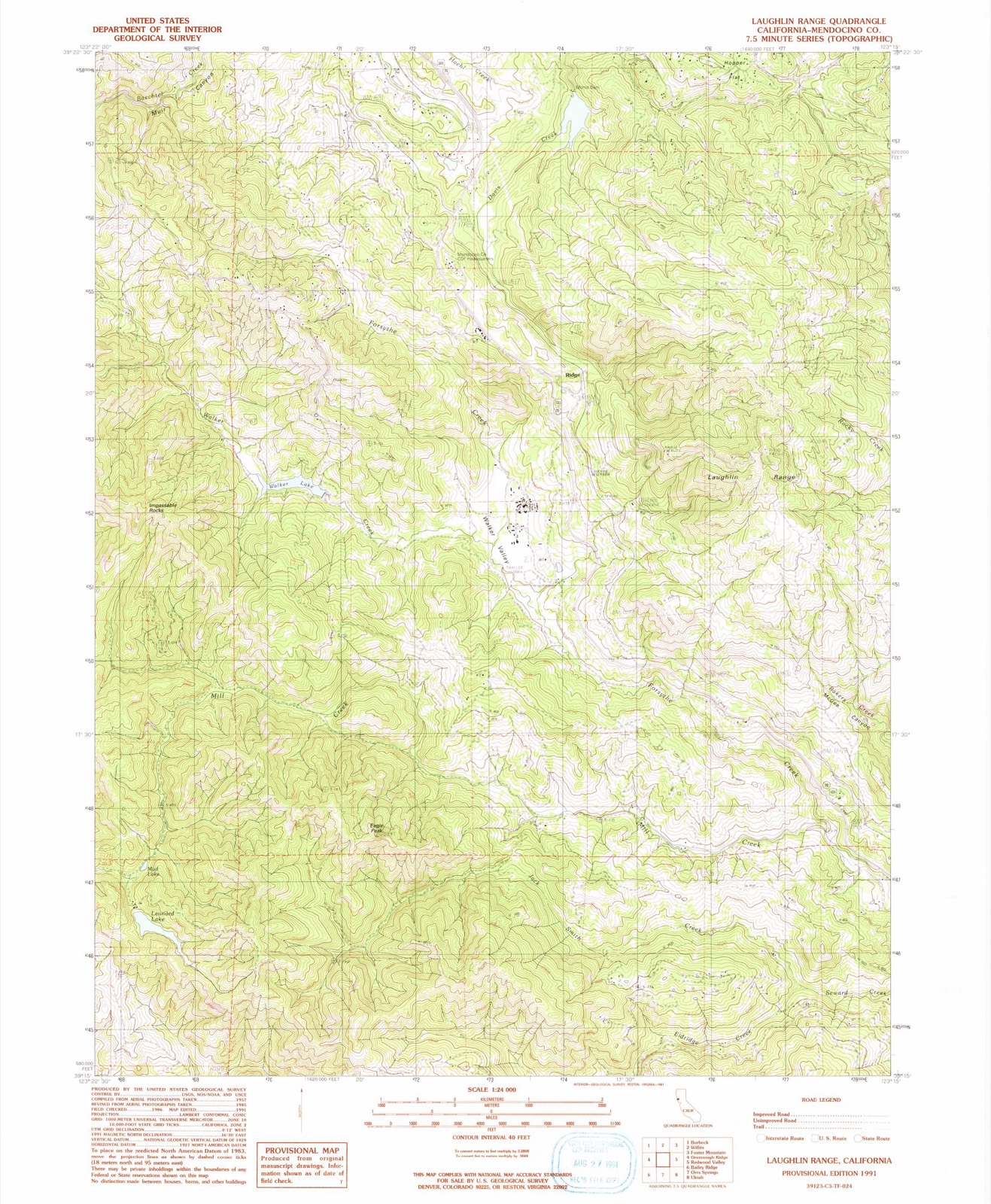 Topographic sheet of Ridge, surveyed 1991