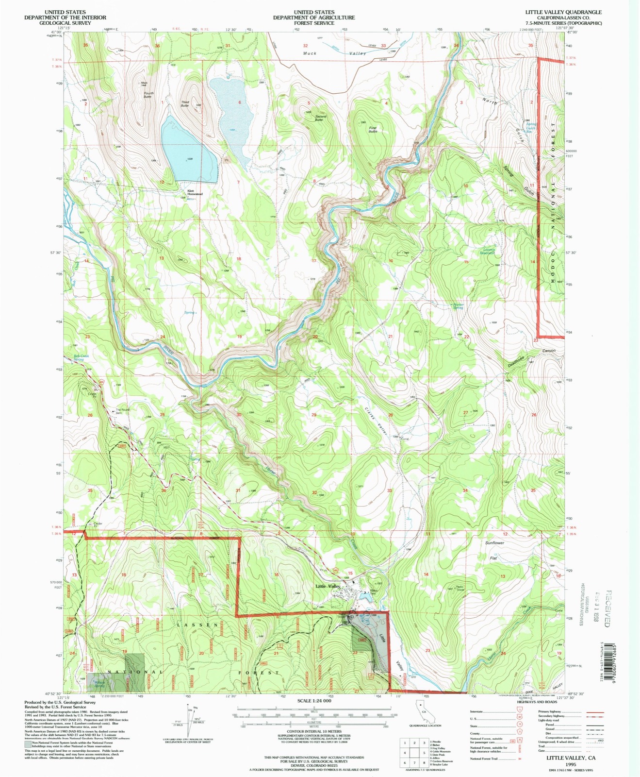 Topographic sheet of Dixie, surveyed 1995