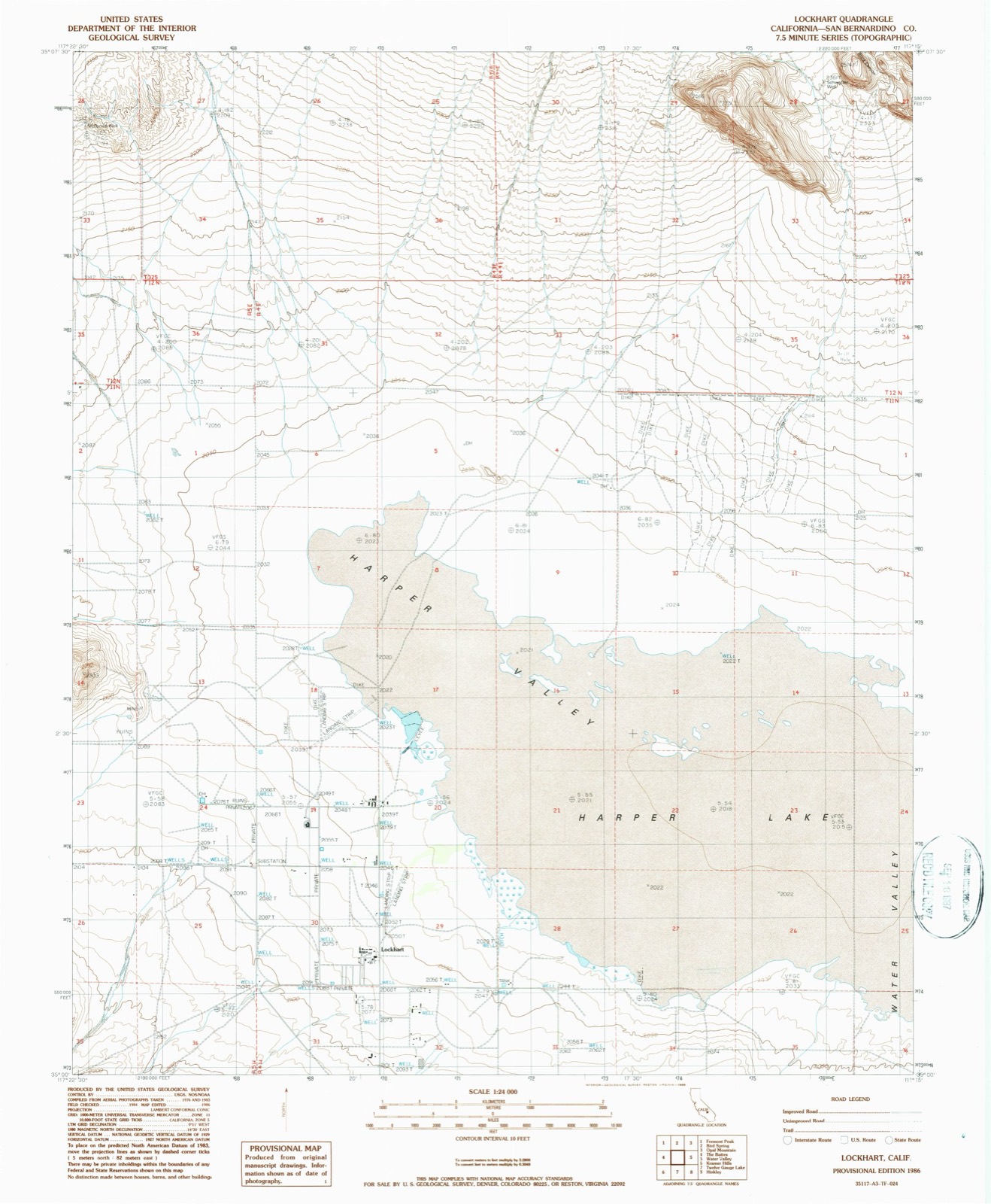Topographic sheet of Lockhart, surveyed 1986