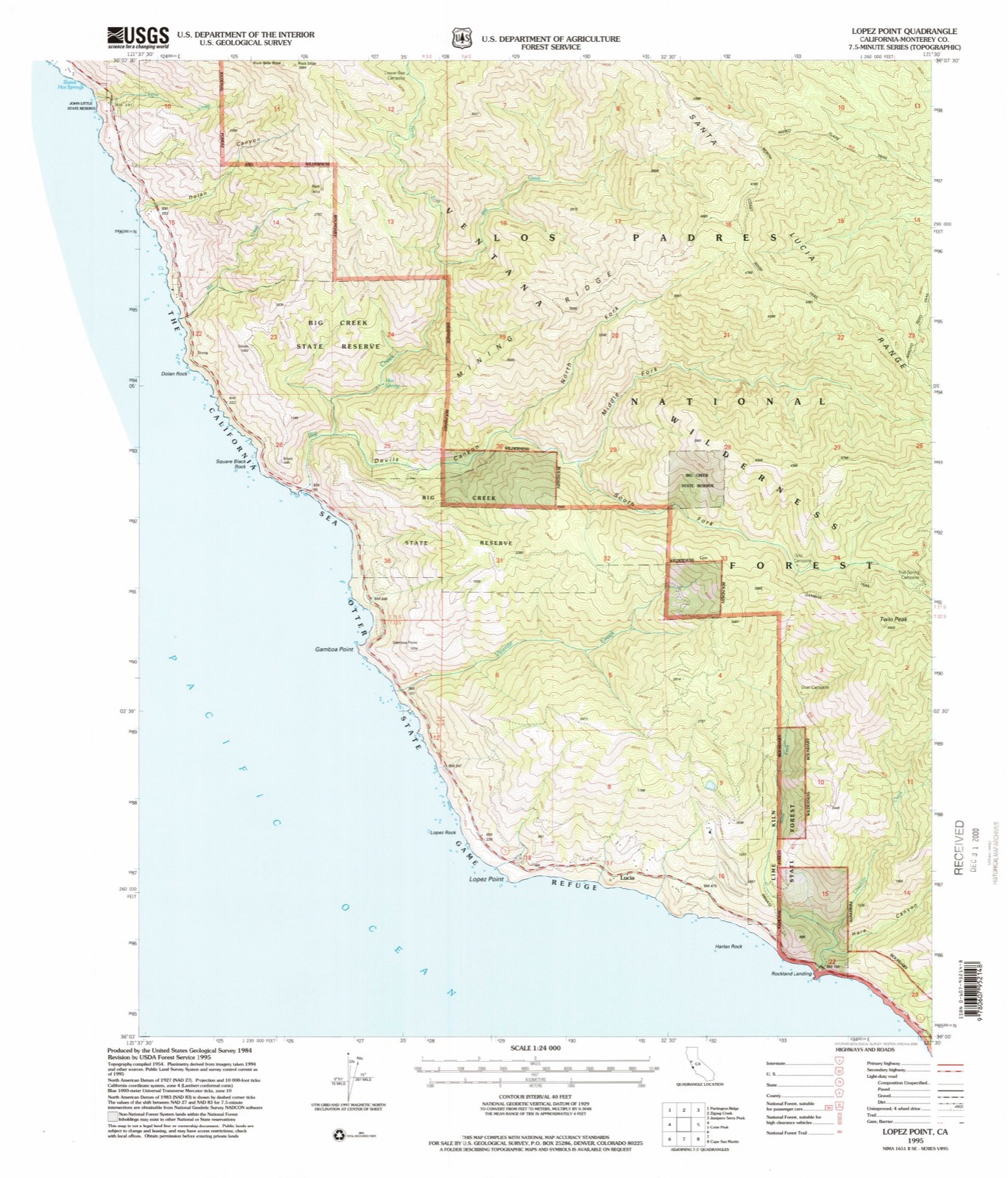 Topographic sheet of Lucia, surveyed 1995