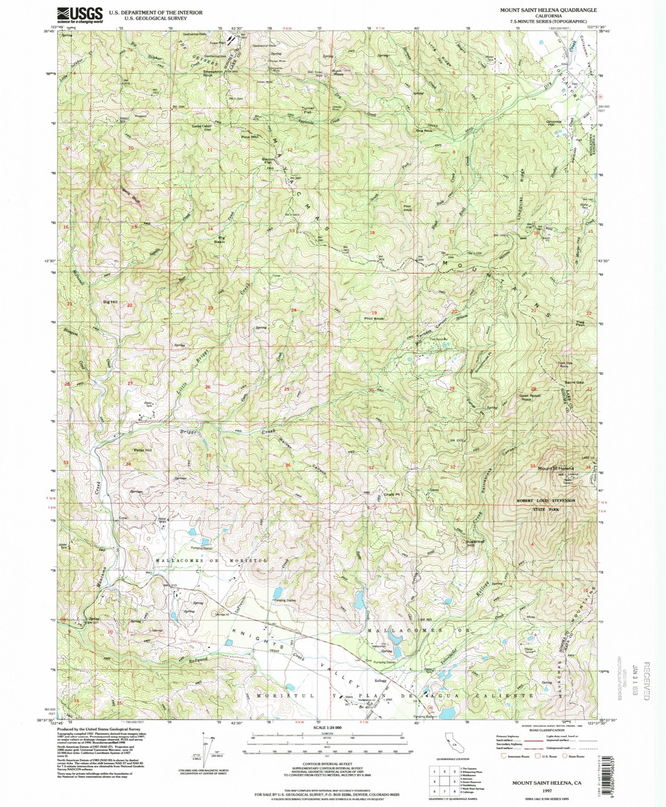 Topographic sheet of Kellogg, surveyed 1997