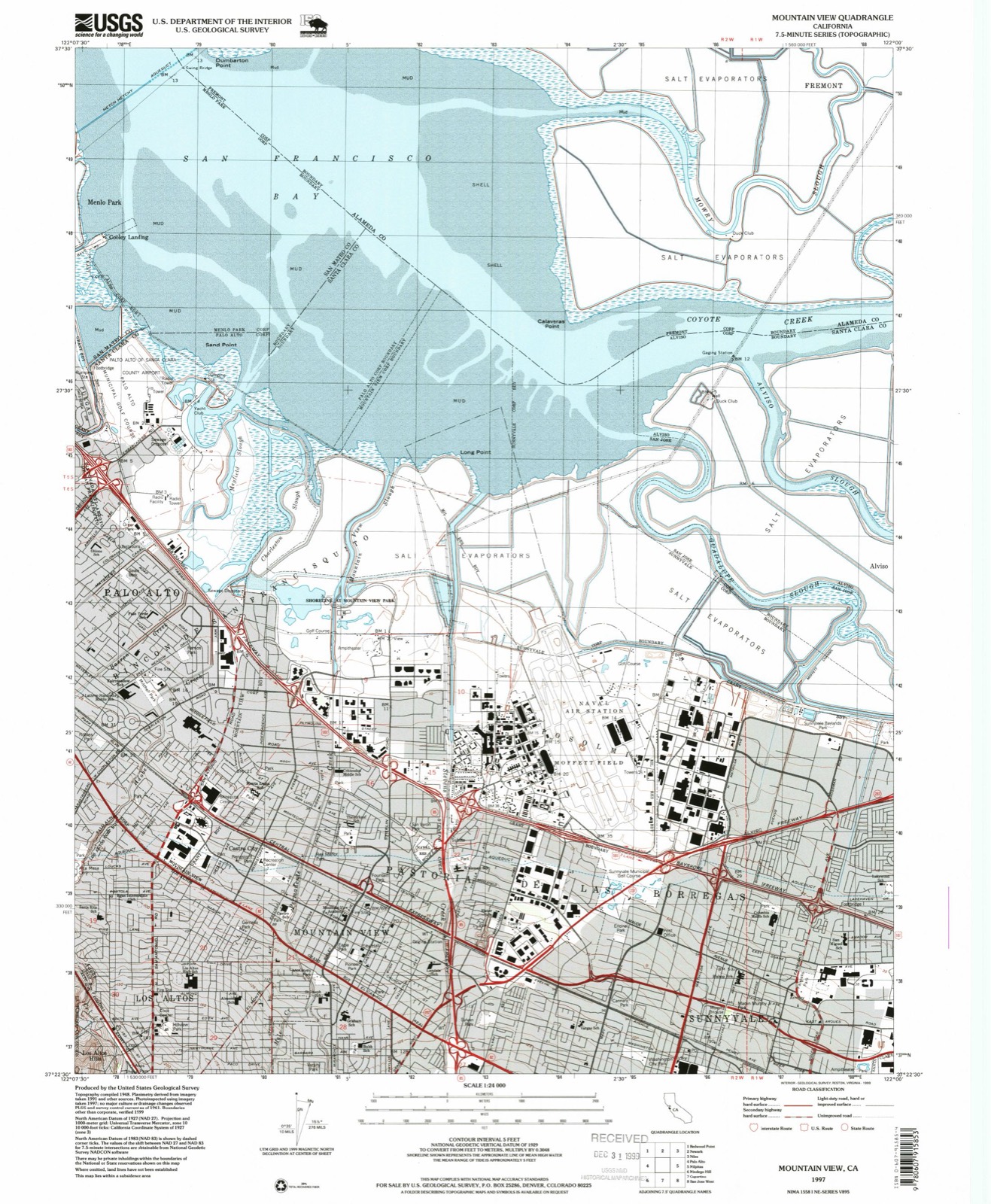 Topographic sheet of Saint Francis Acres, surveyed 1997