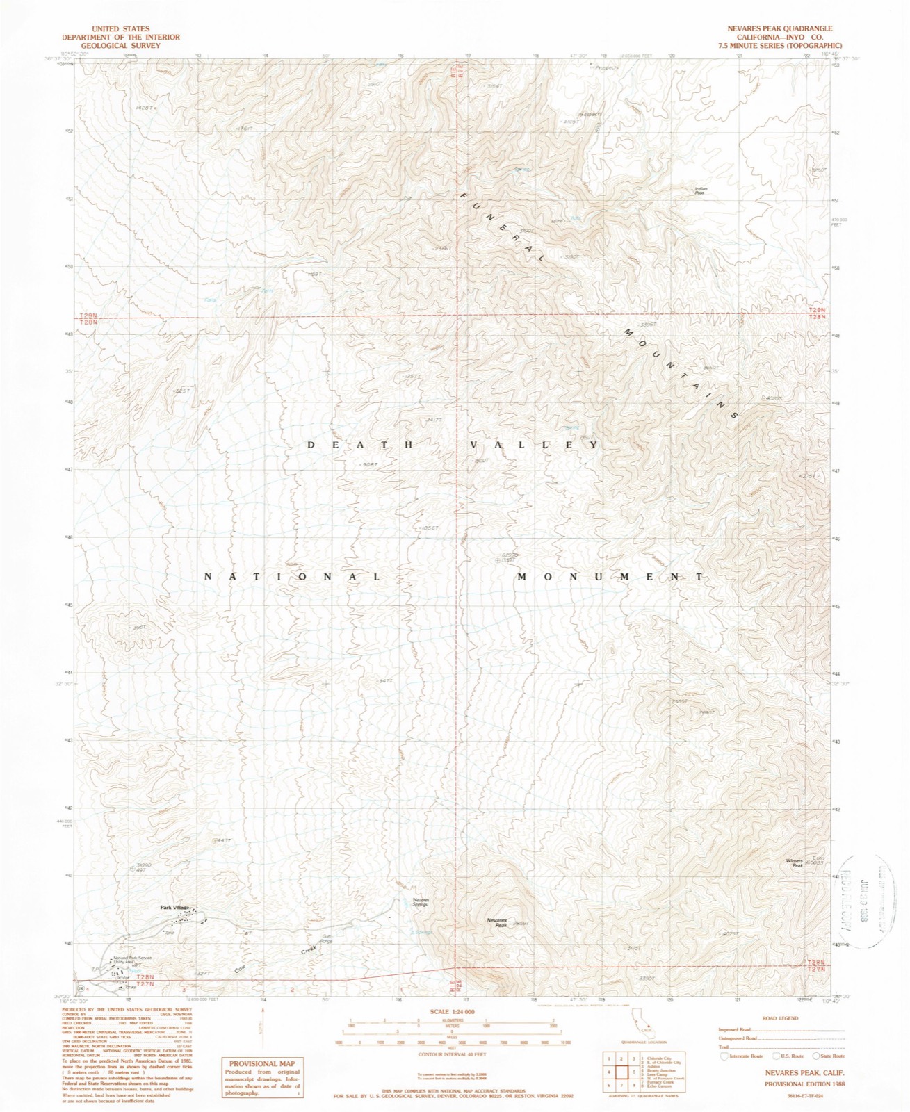 Topographic sheet of Park Village, surveyed 1988