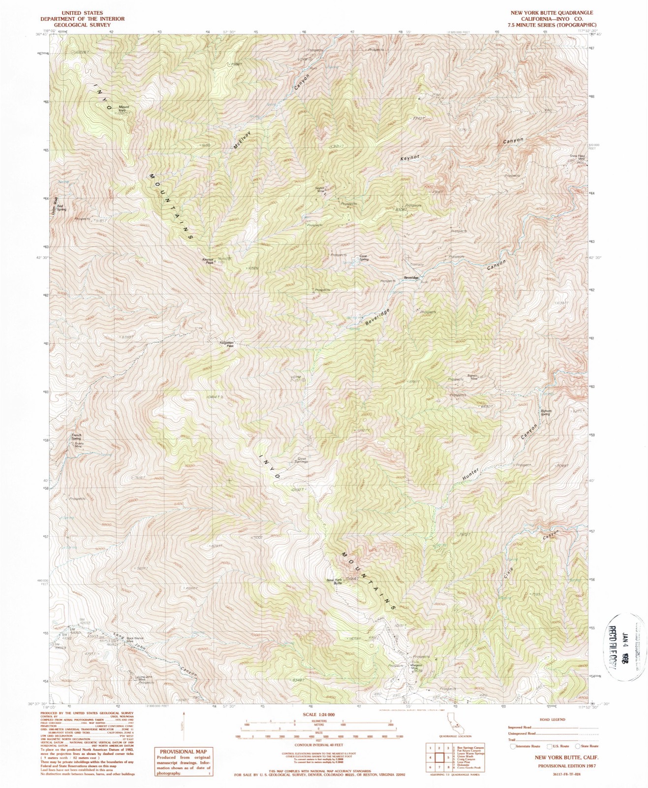 Topographic sheet of Beveridge, surveyed 1987
