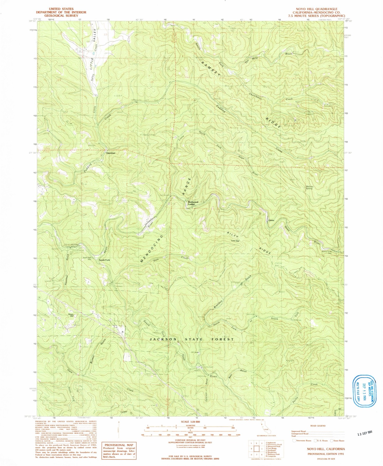Topographic sheet of Glenblair, surveyed 1991