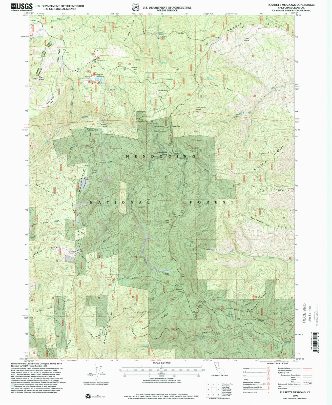 Topographic sheet of Jenks Place, surveyed 1995