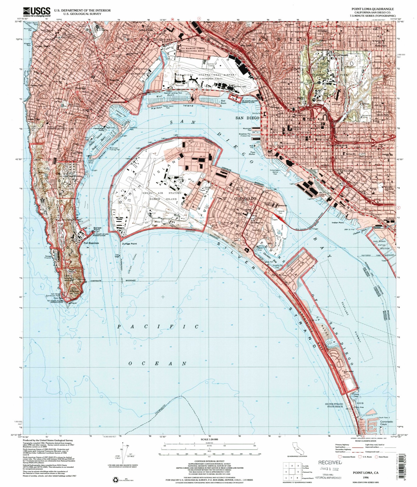 Topographic sheet covering Alfred Haines House, surveyed 1996