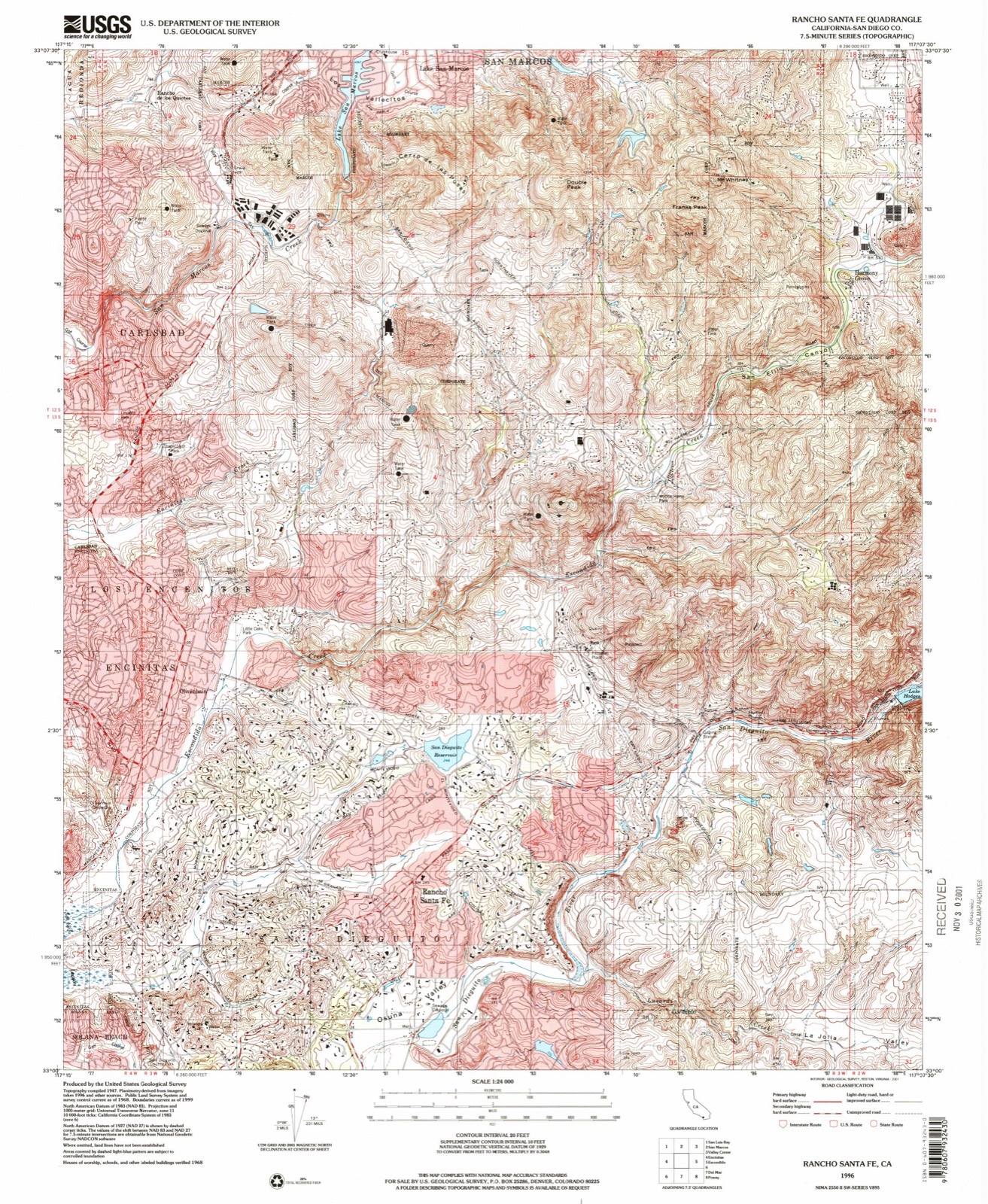Topographic sheet of Elfin Forest, surveyed 1996