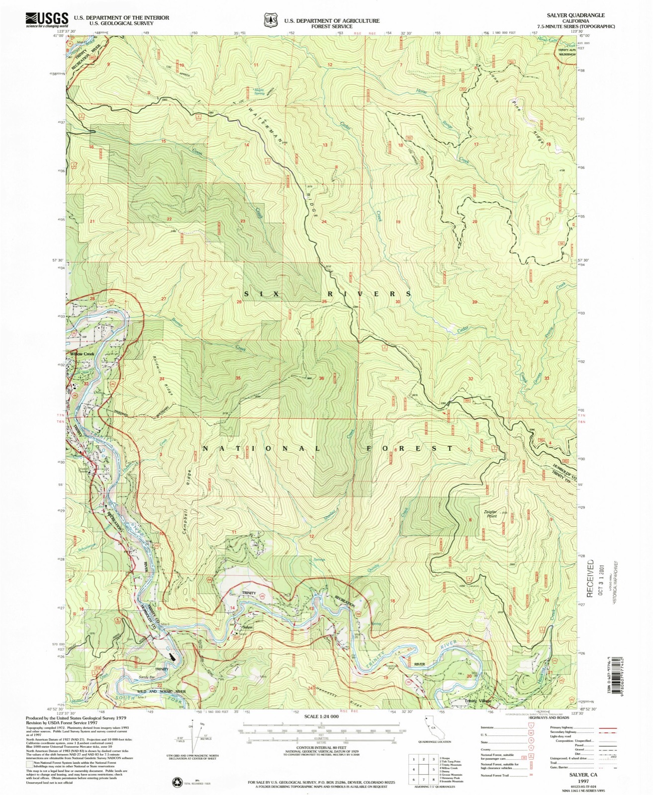 Topographic sheet of Salyer, surveyed 1997
