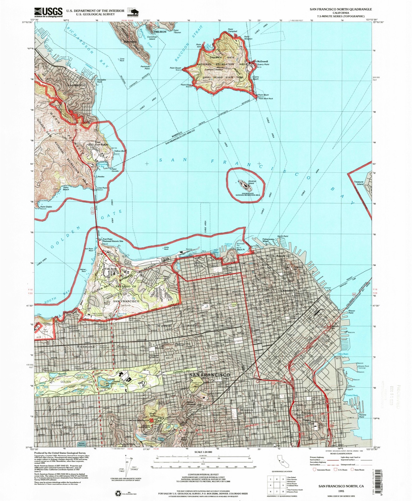 Topographic sheet of Sausalito, surveyed 1995