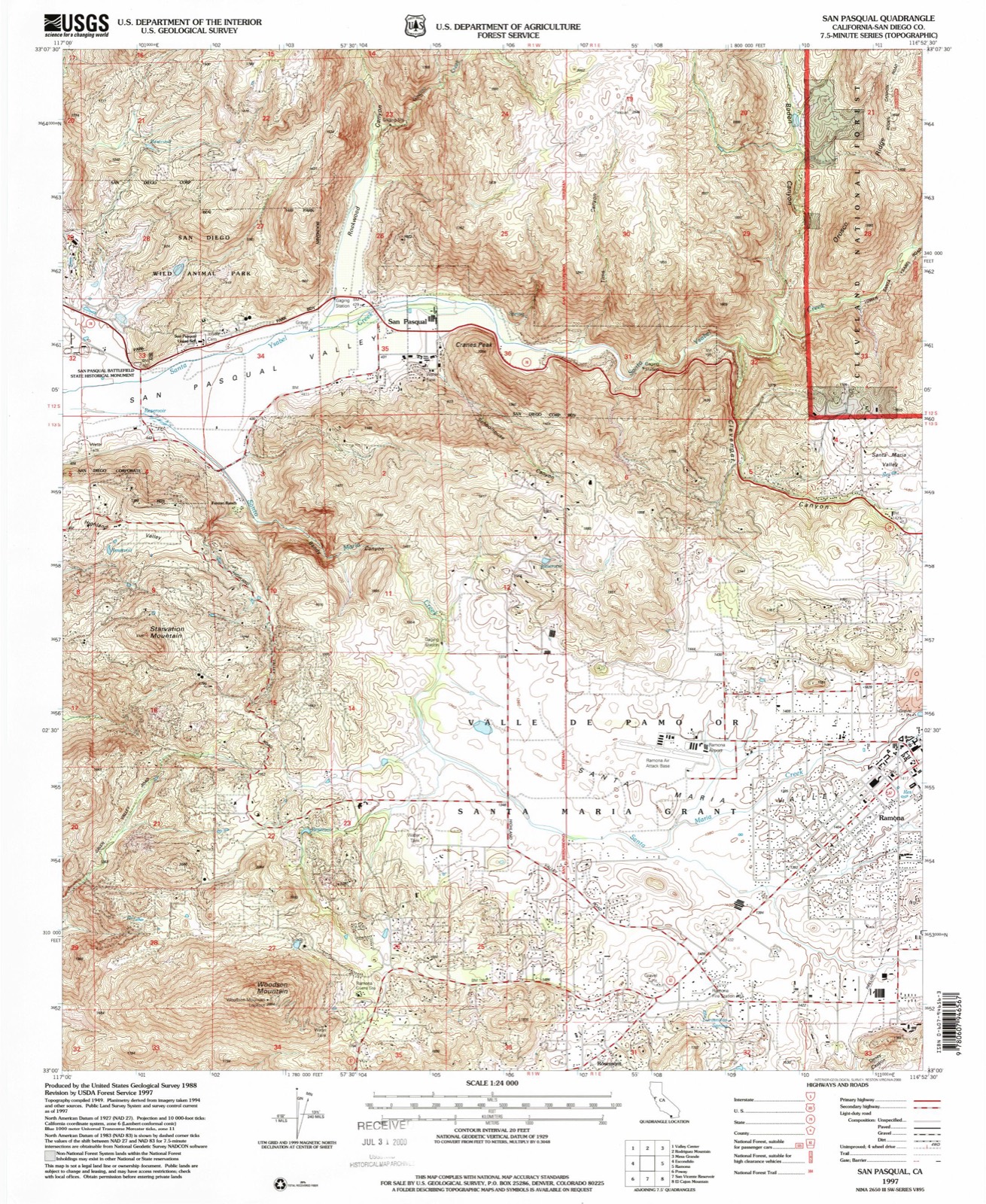 Topographic sheet of Rosemont, surveyed 1997