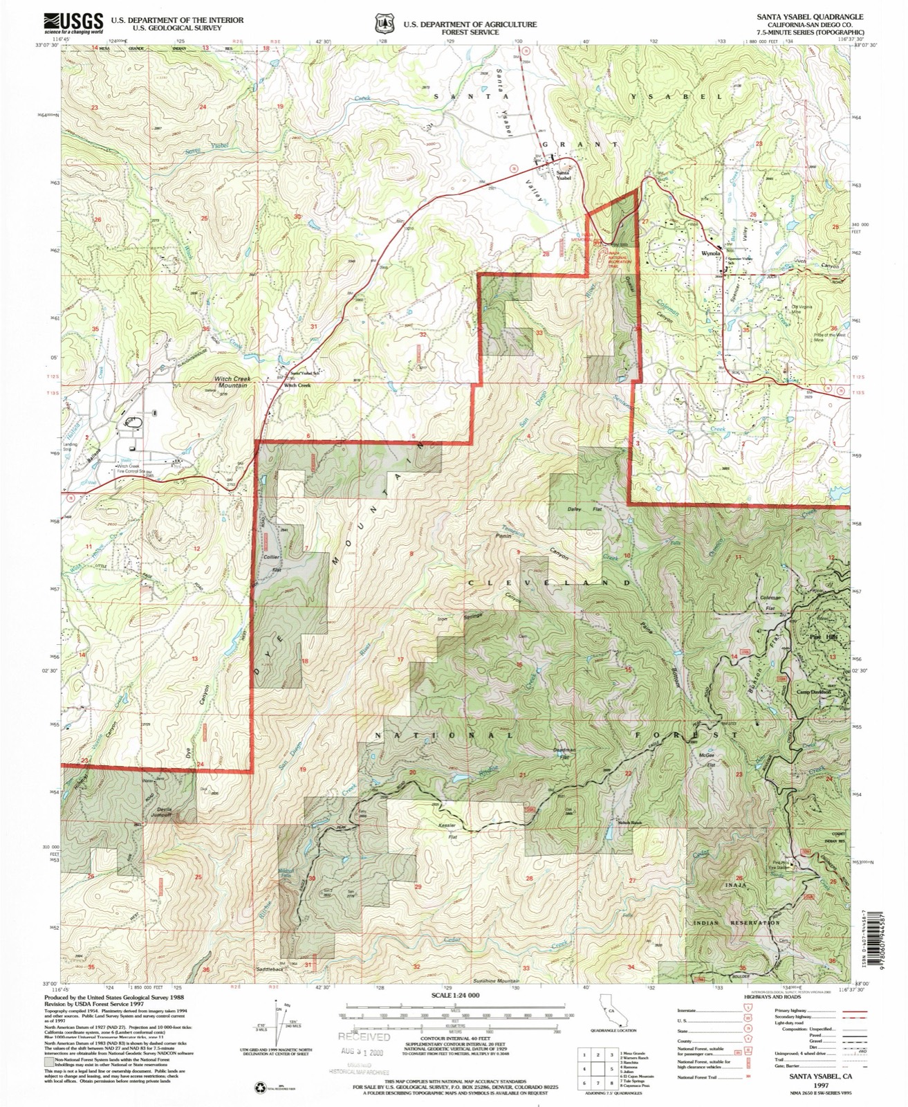 Topographic sheet of Ballena, surveyed 1997