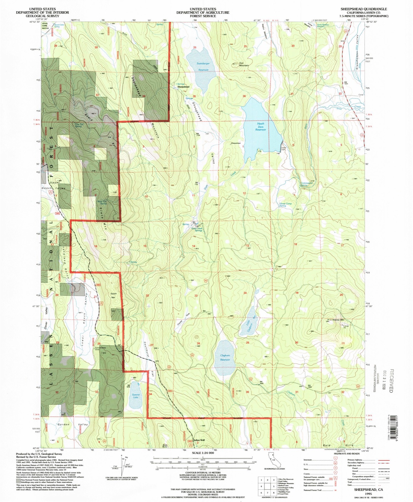 Topographic sheet of Sheepshead, surveyed 1995
