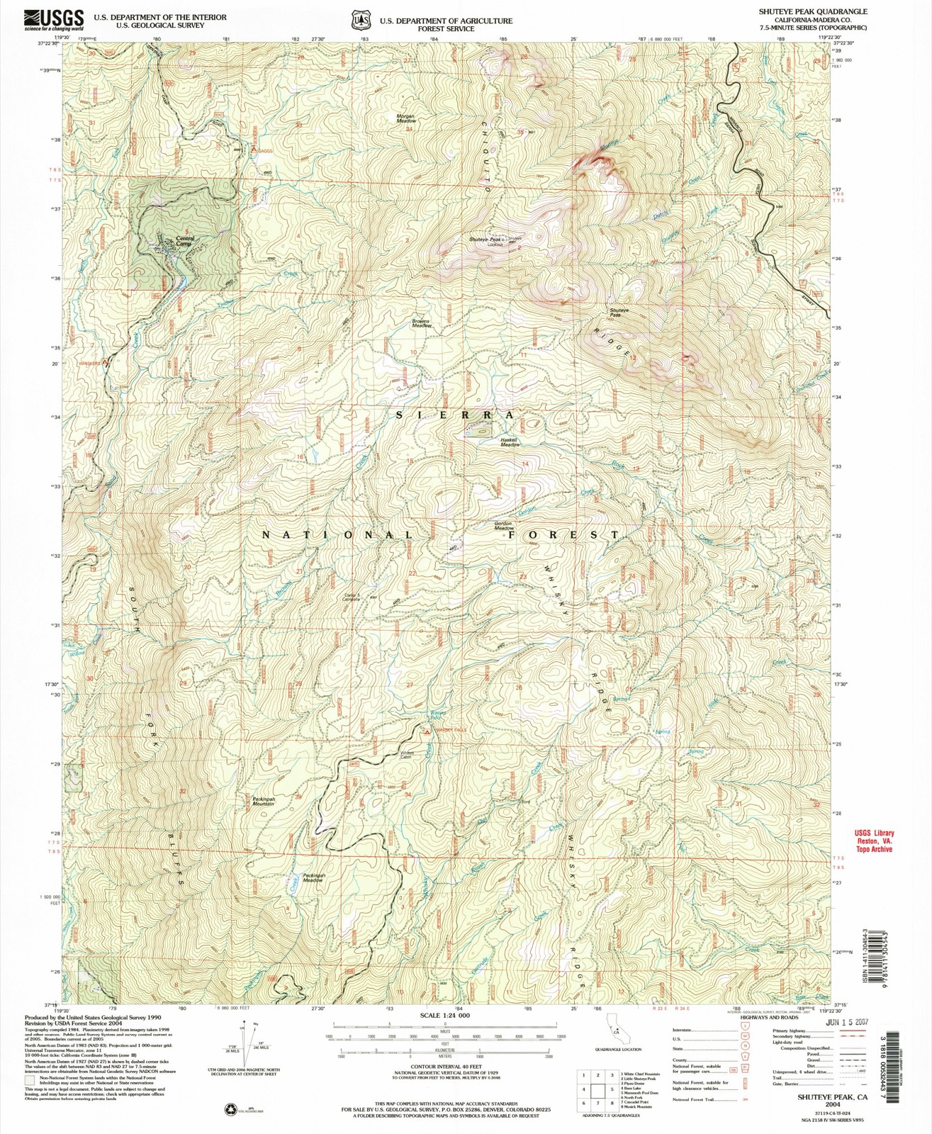 Topographic sheet of Whisky Falls, surveyed 2004