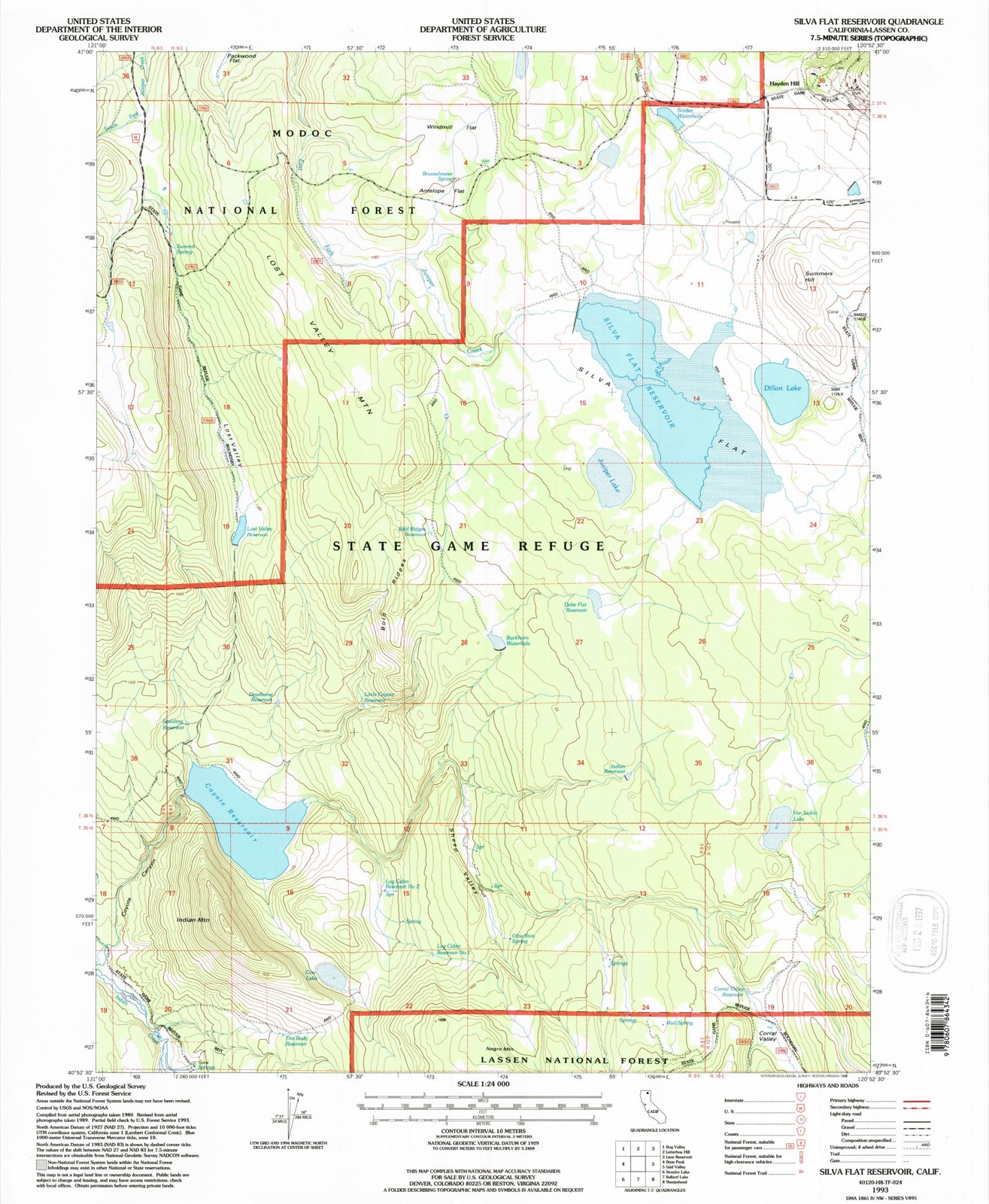 Topographic sheet of Hayden Hill, surveyed 1993