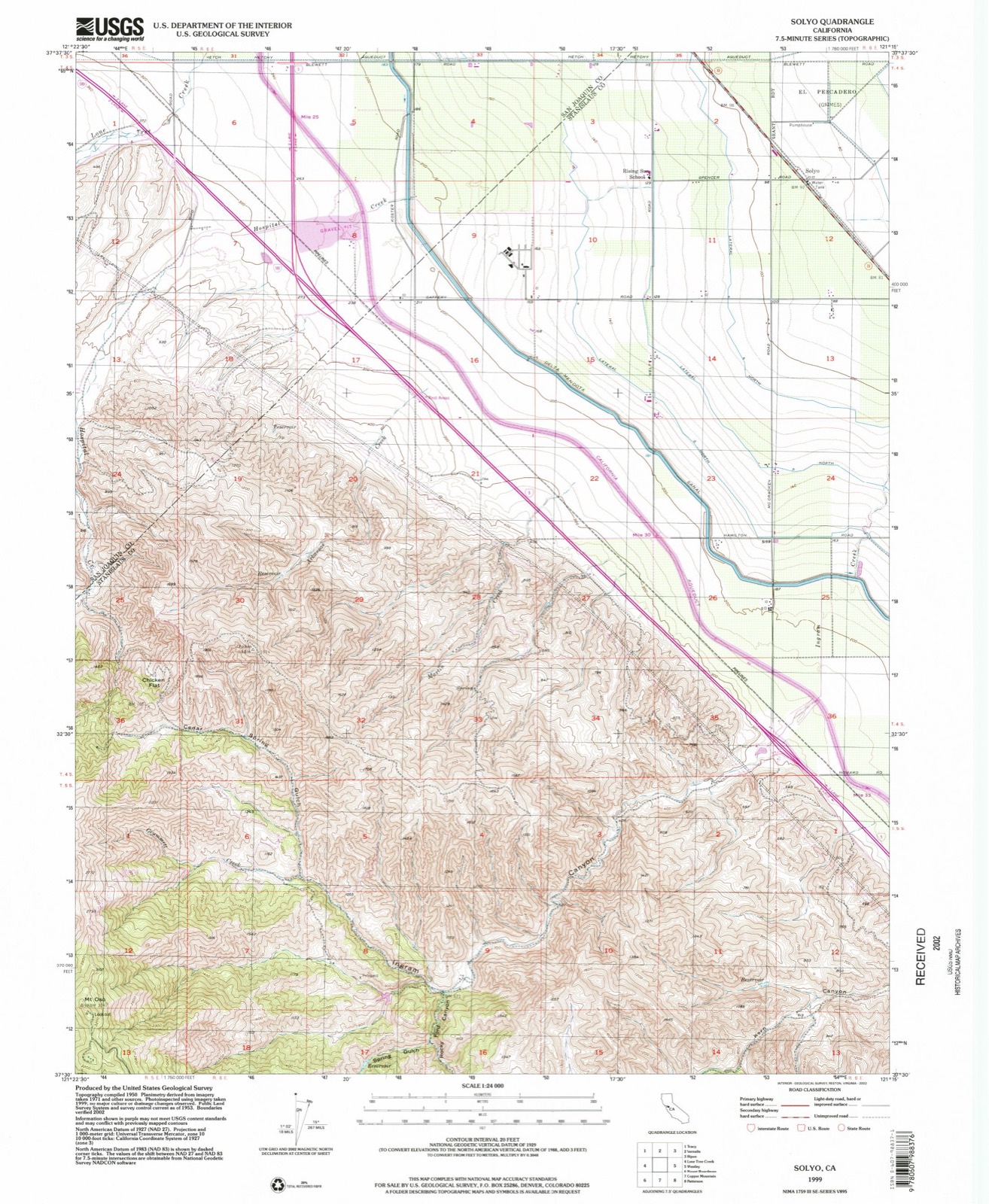 Topographic sheet of Solyo, surveyed 1999