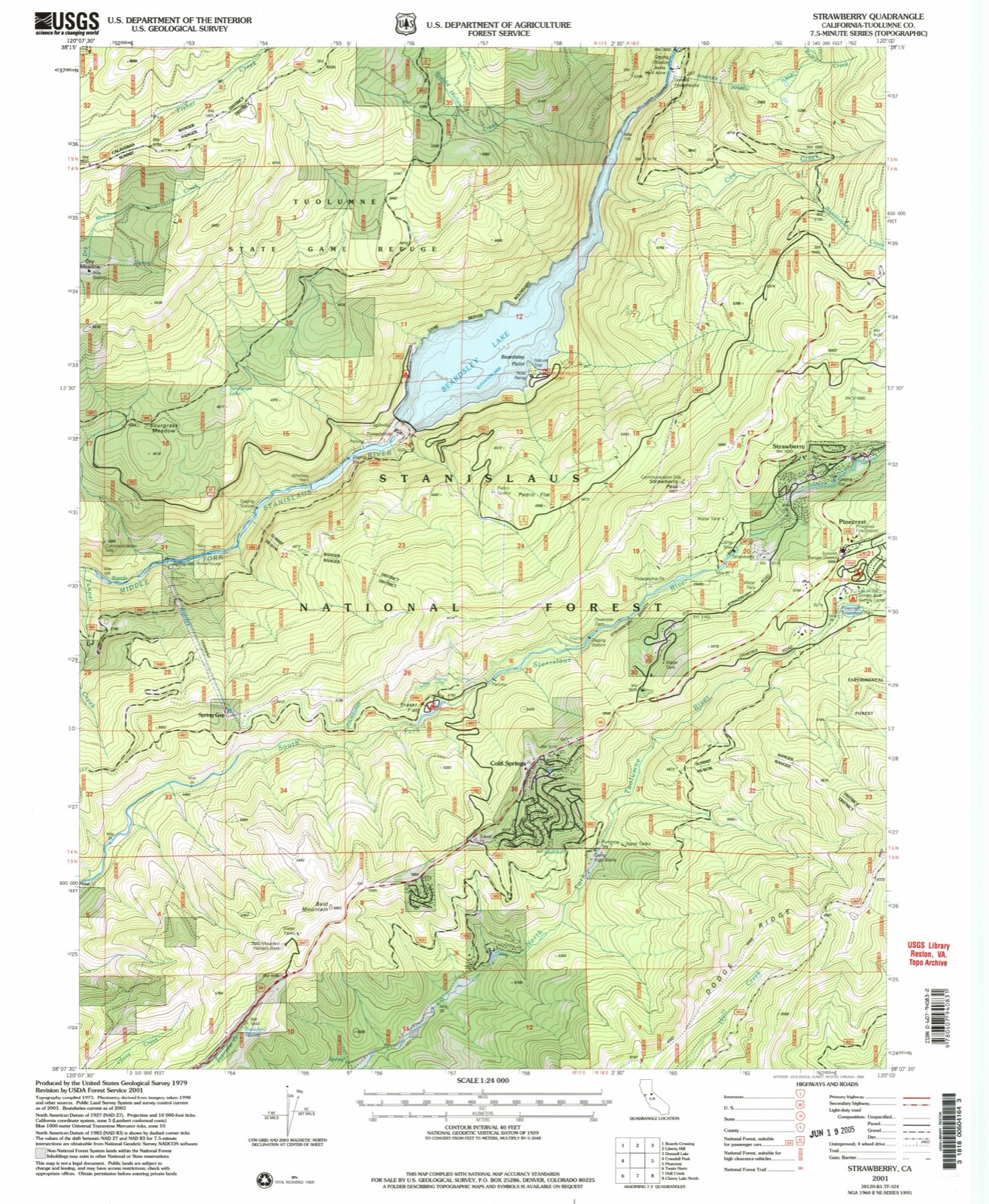 Topographic sheet of Spring Gap, surveyed 2001