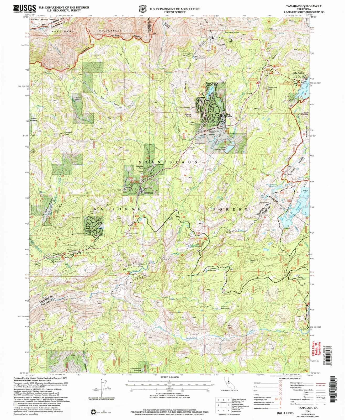Topographic sheet of Skyhigh, surveyed 2001