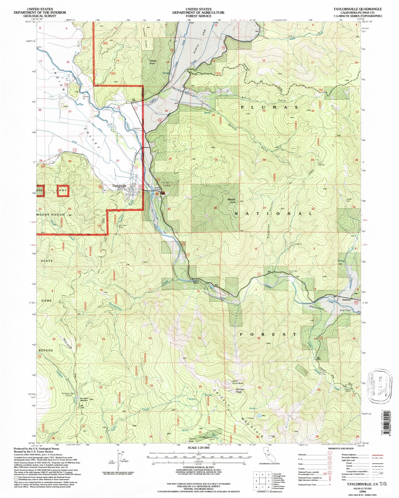 Topographic sheet of Genesee, surveyed 1994