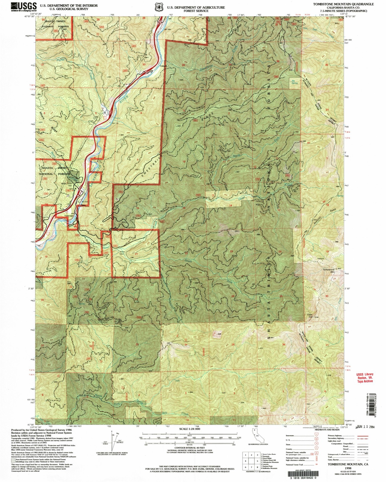 Topographic sheet of Sims, surveyed 1998