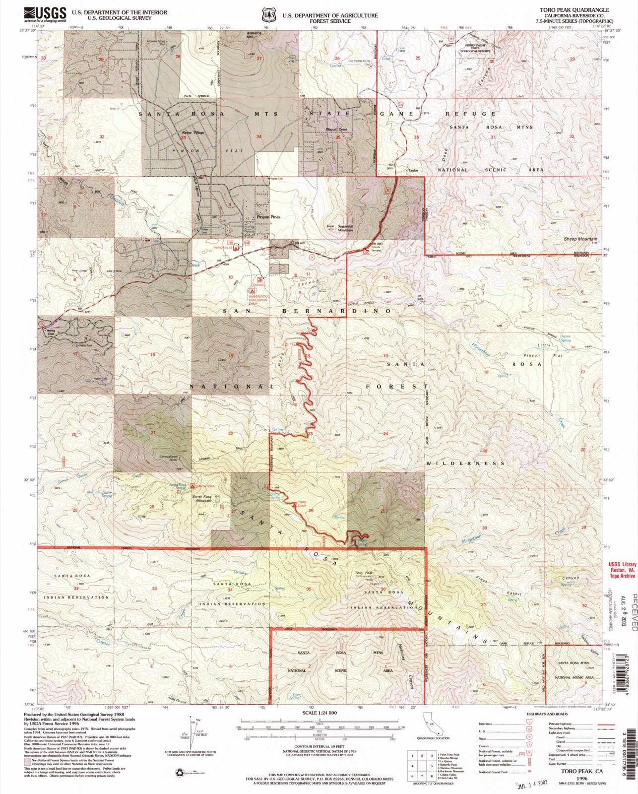 Topographic sheet of Spring Crest, surveyed 1996