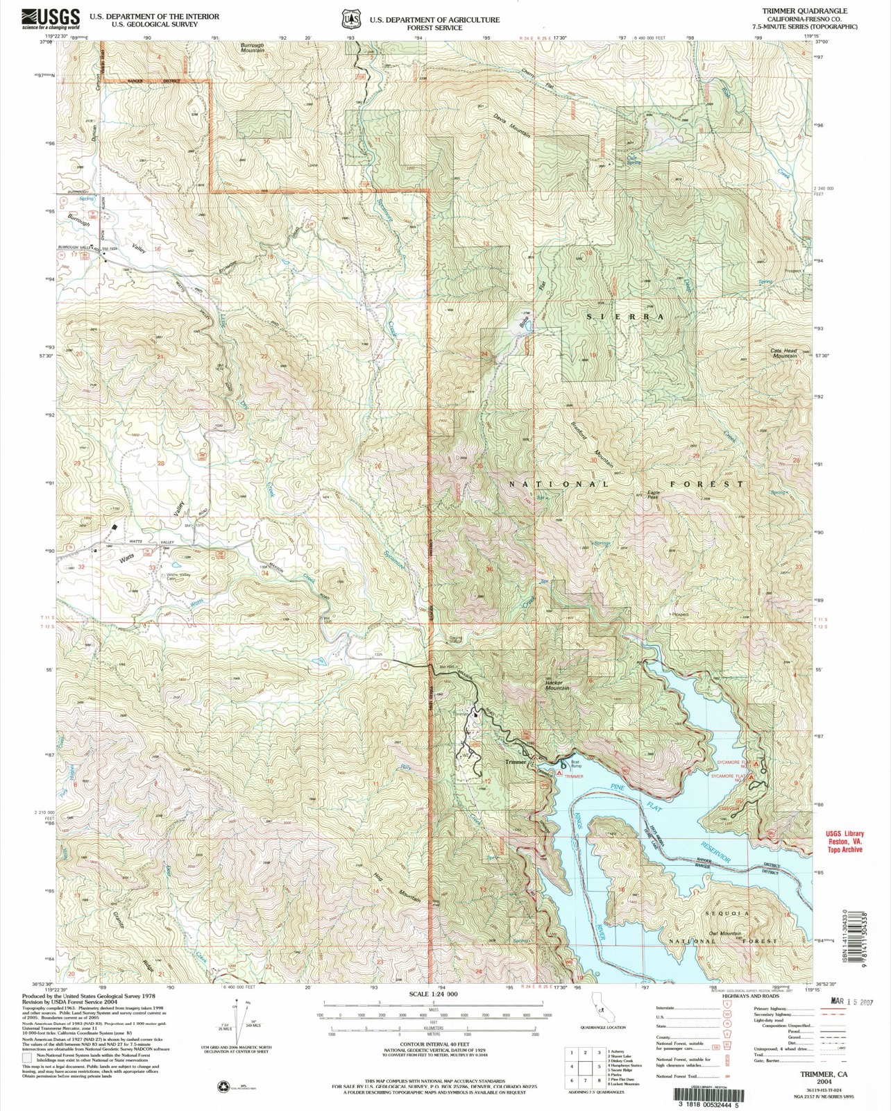 Topographic sheet of Trimmer, surveyed 2004