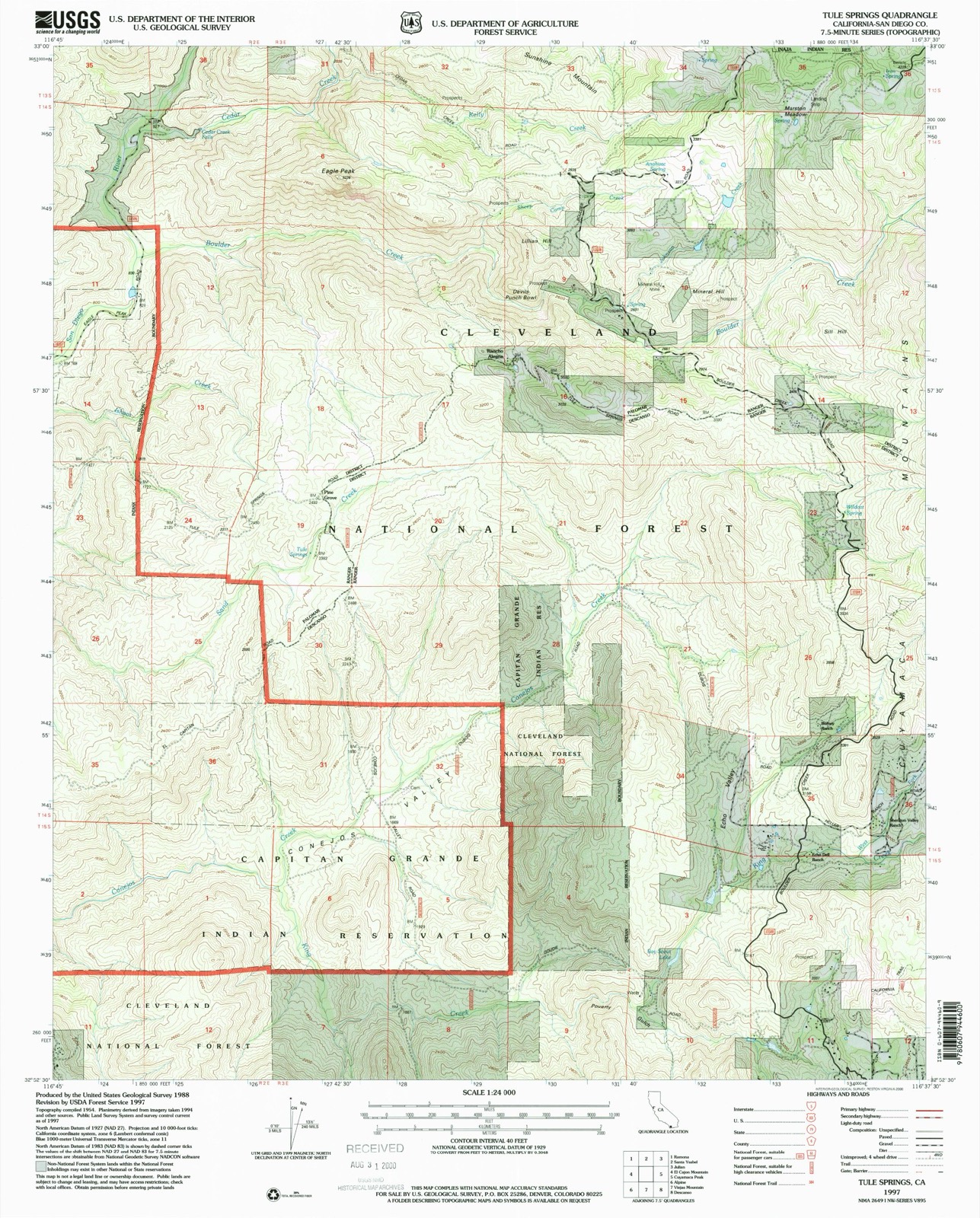 Topographic sheet of Pine Grove, surveyed 1997