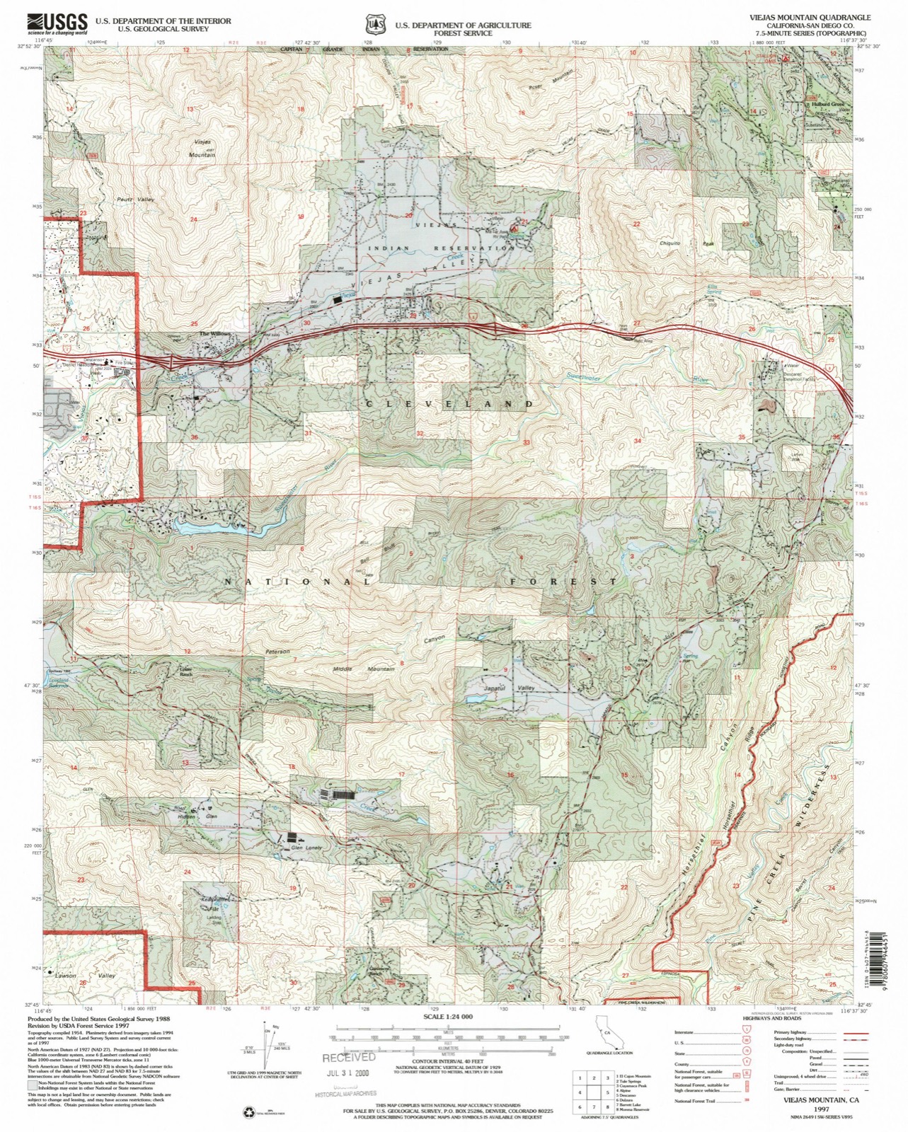 Topographic sheet of The Willows, surveyed 1997