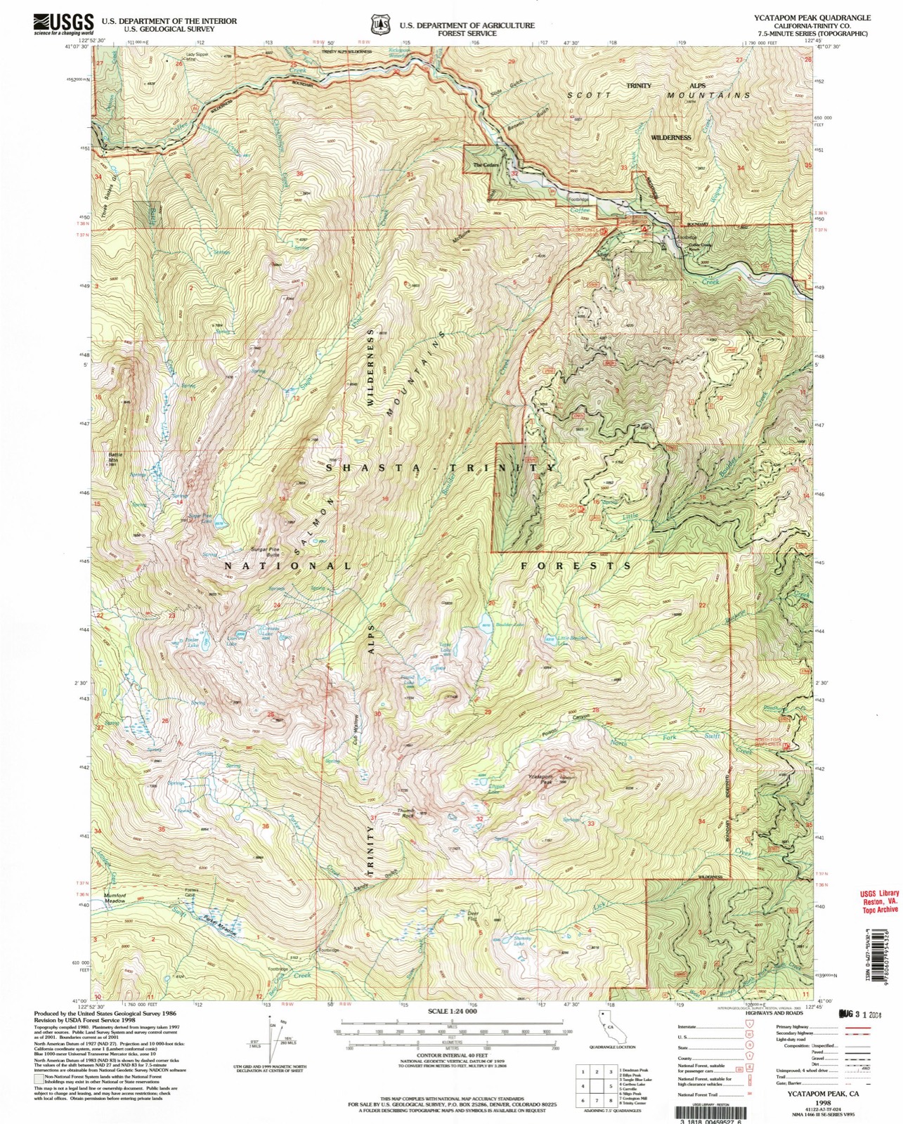 Topographic sheet of Coffee, surveyed 1998