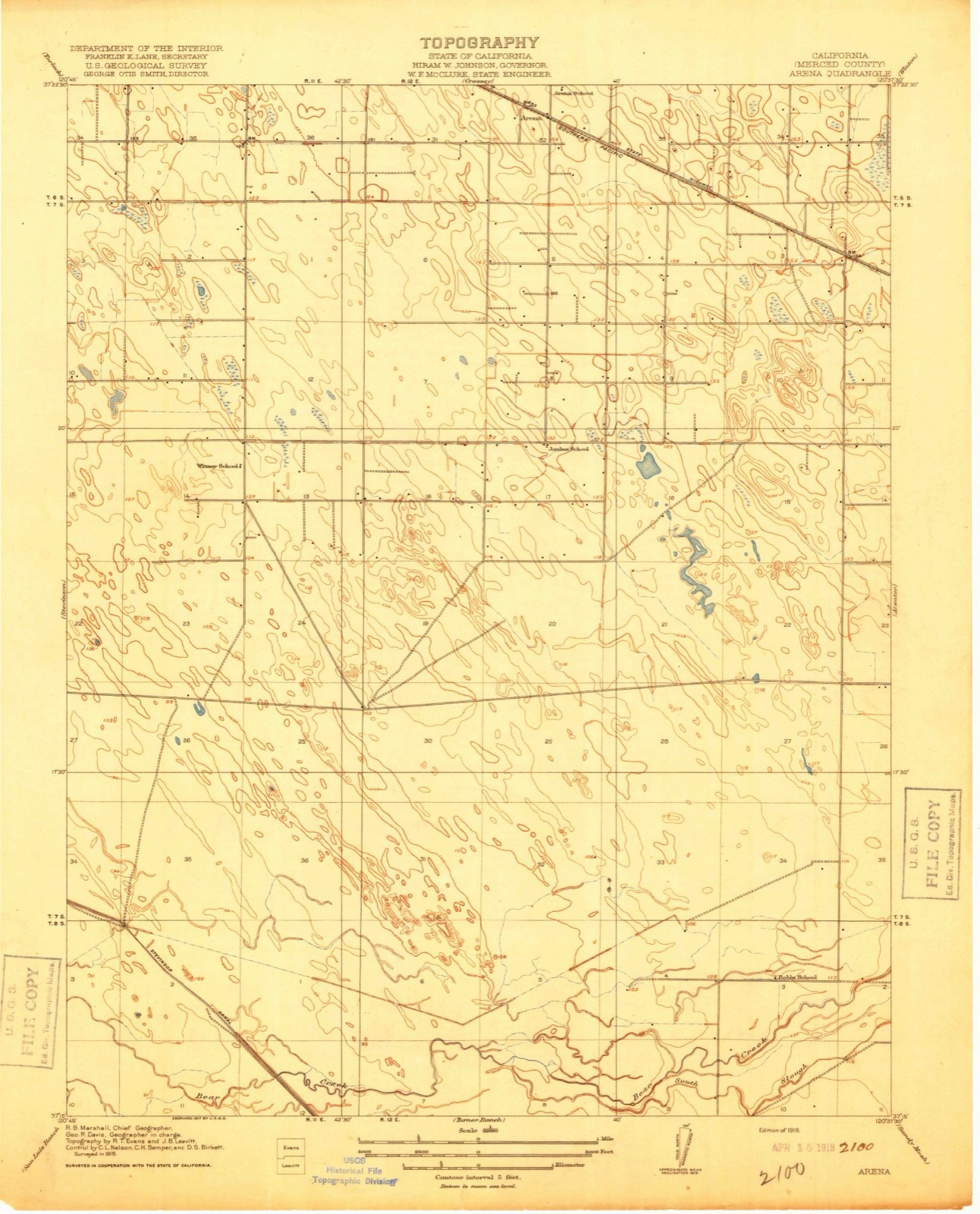 Topographic sheet of Arena, surveyed 1918
