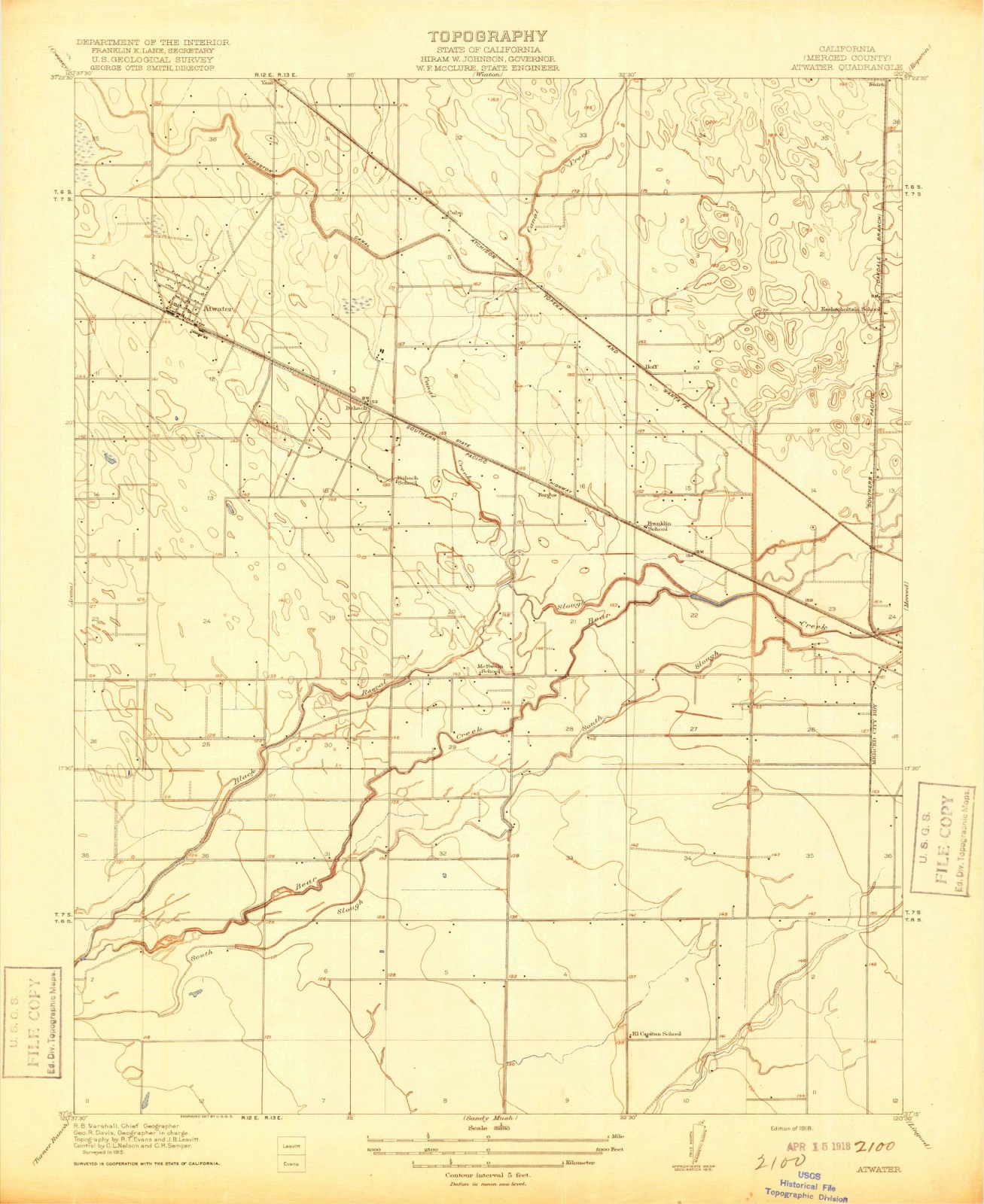 Topographic sheet of Fergus, surveyed 1918