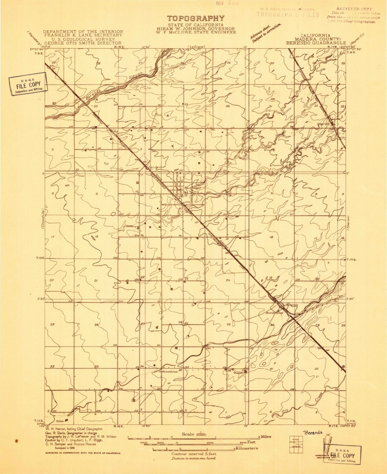 Topographic sheet of Sharon, surveyed 1916