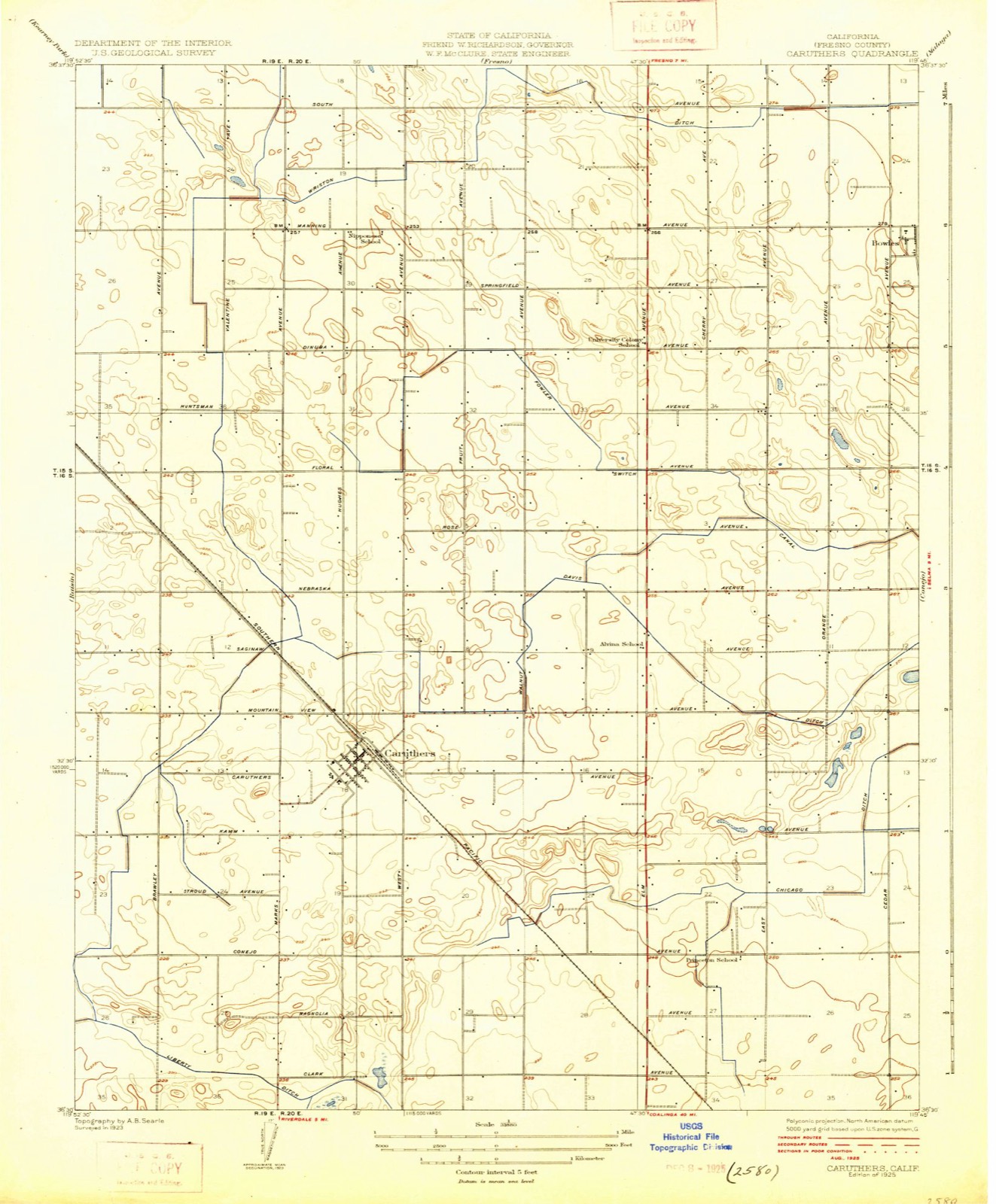 Topographic sheet of Elm View, surveyed 1925