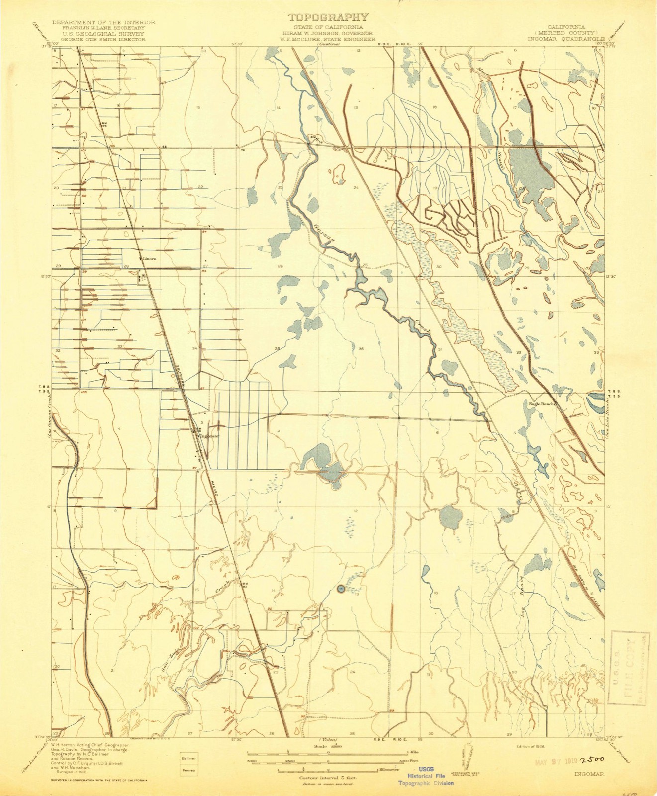 Topographic sheet of Ingomar, surveyed 1919