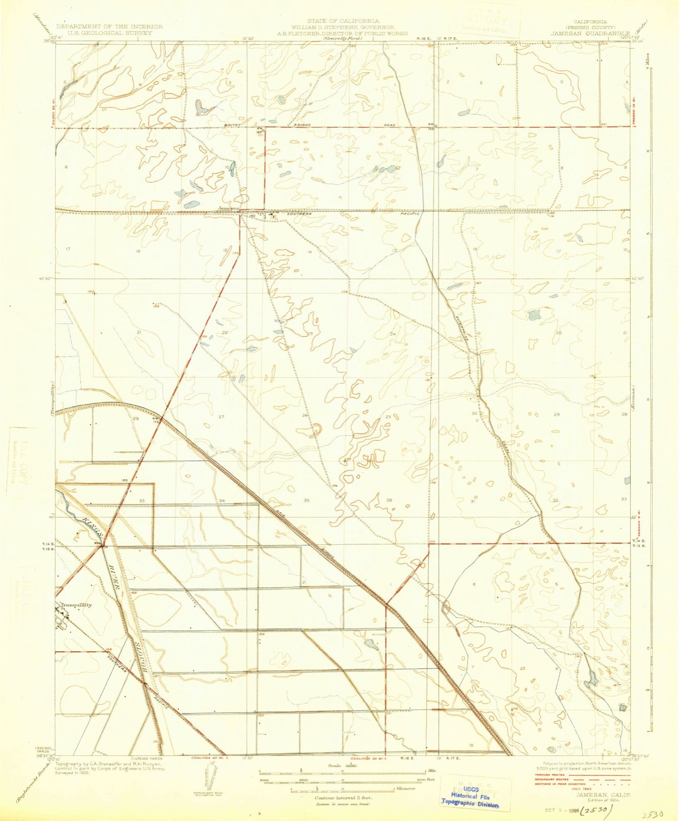 Topographic sheet of Jamesan, surveyed 1924
