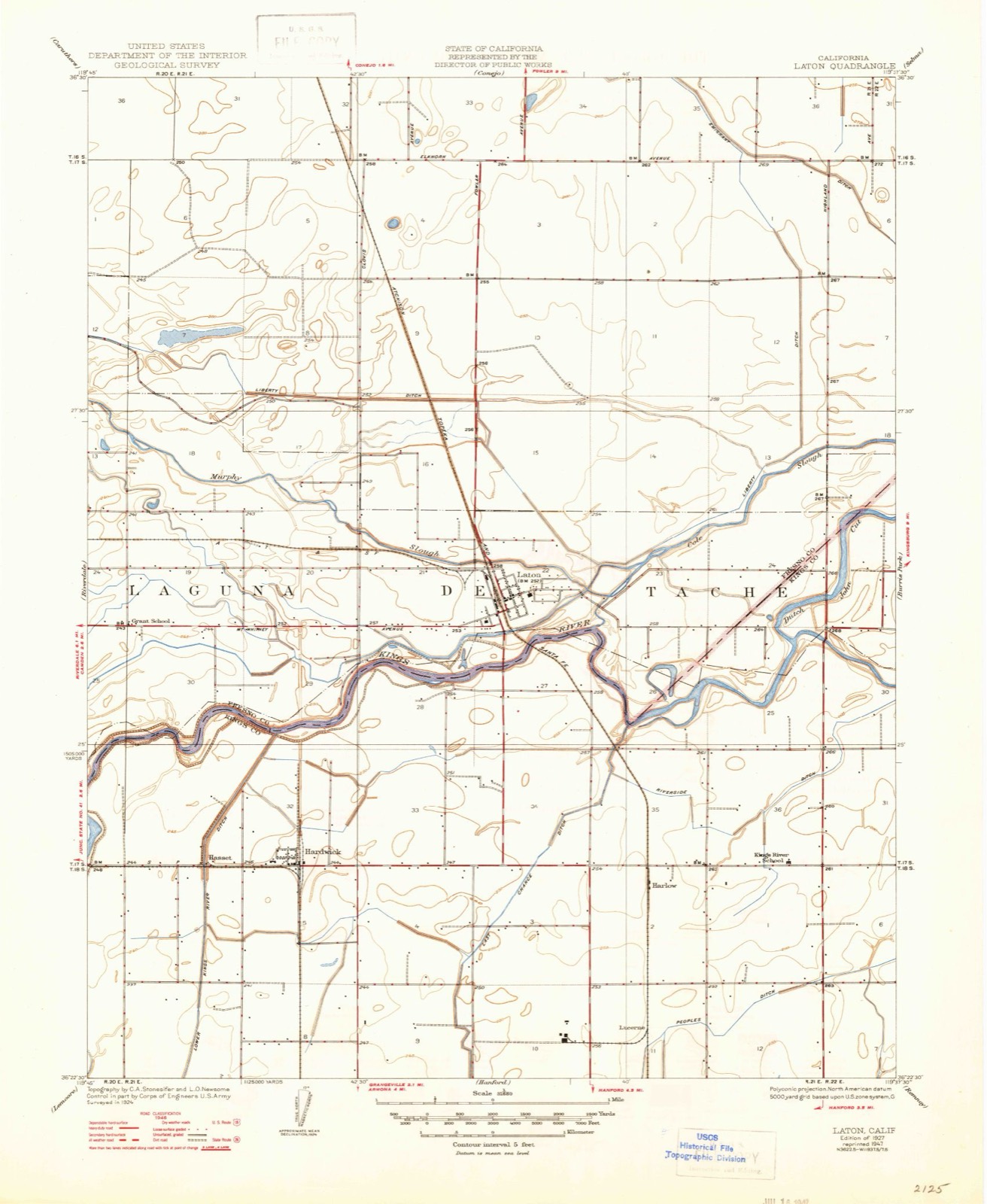 Topographic sheet of Kingston (historical), surveyed 1927