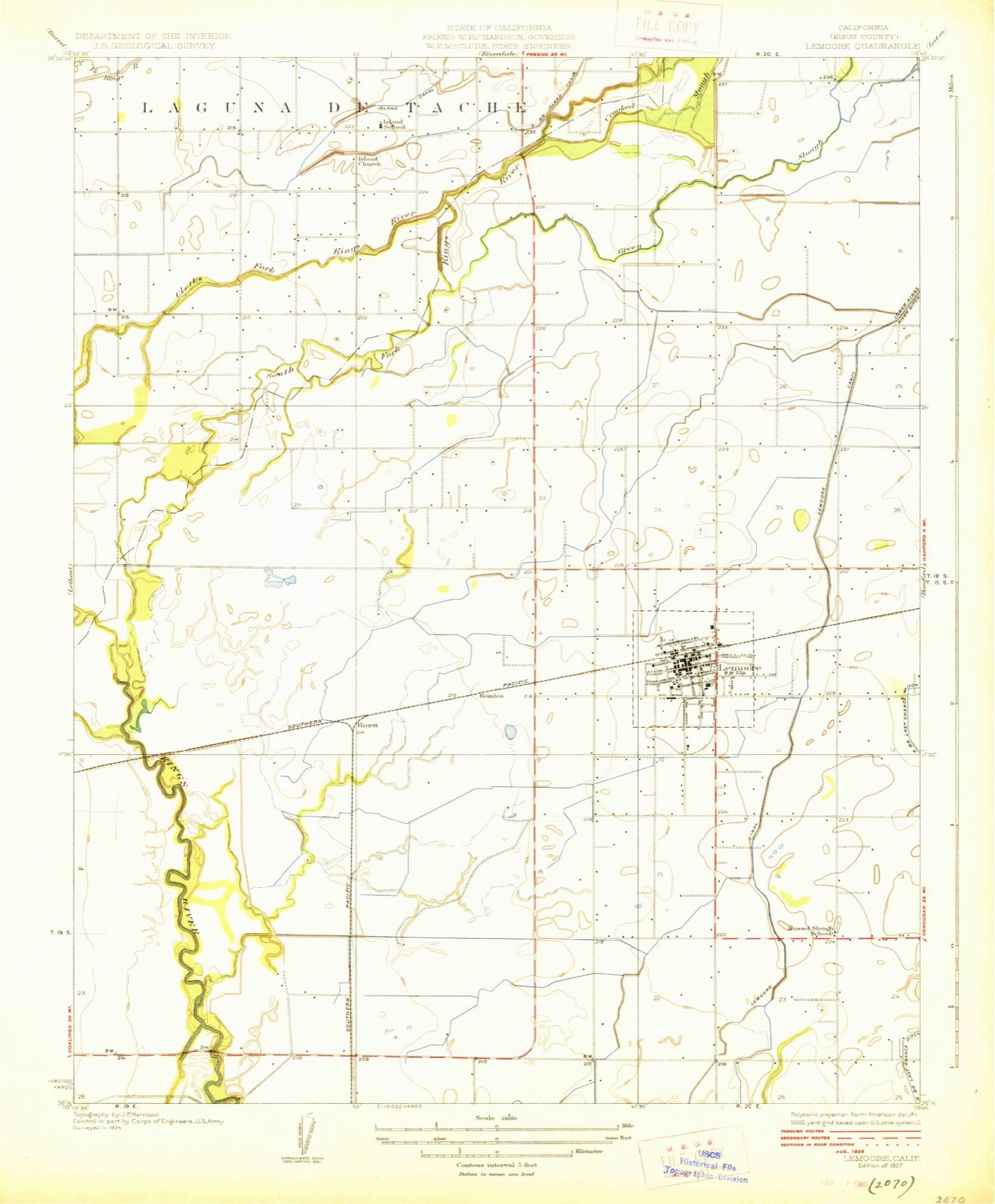 Topographic sheet of Halls Corner, surveyed 1927