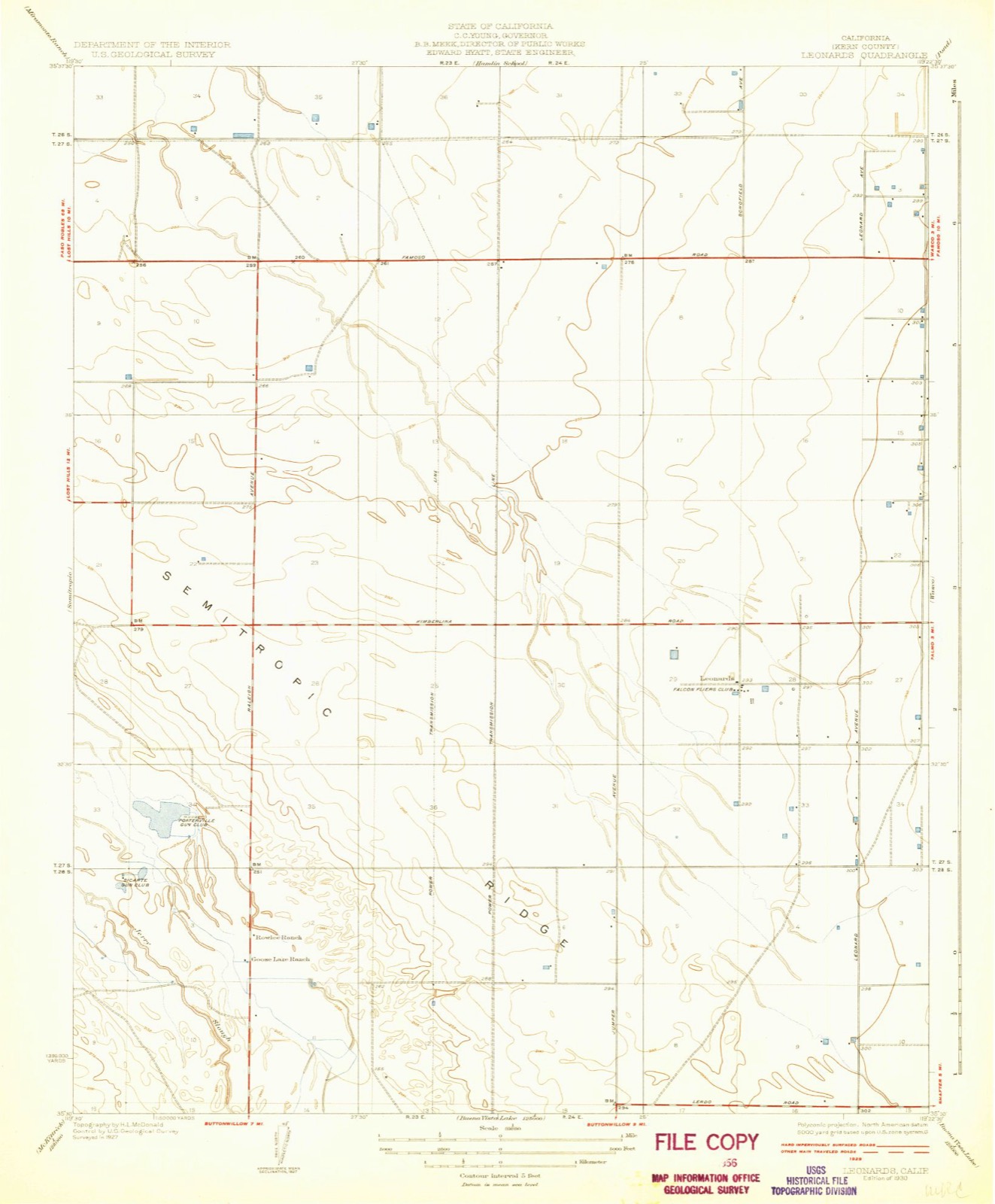 Topographic sheet of Leonards (historical), surveyed 1930