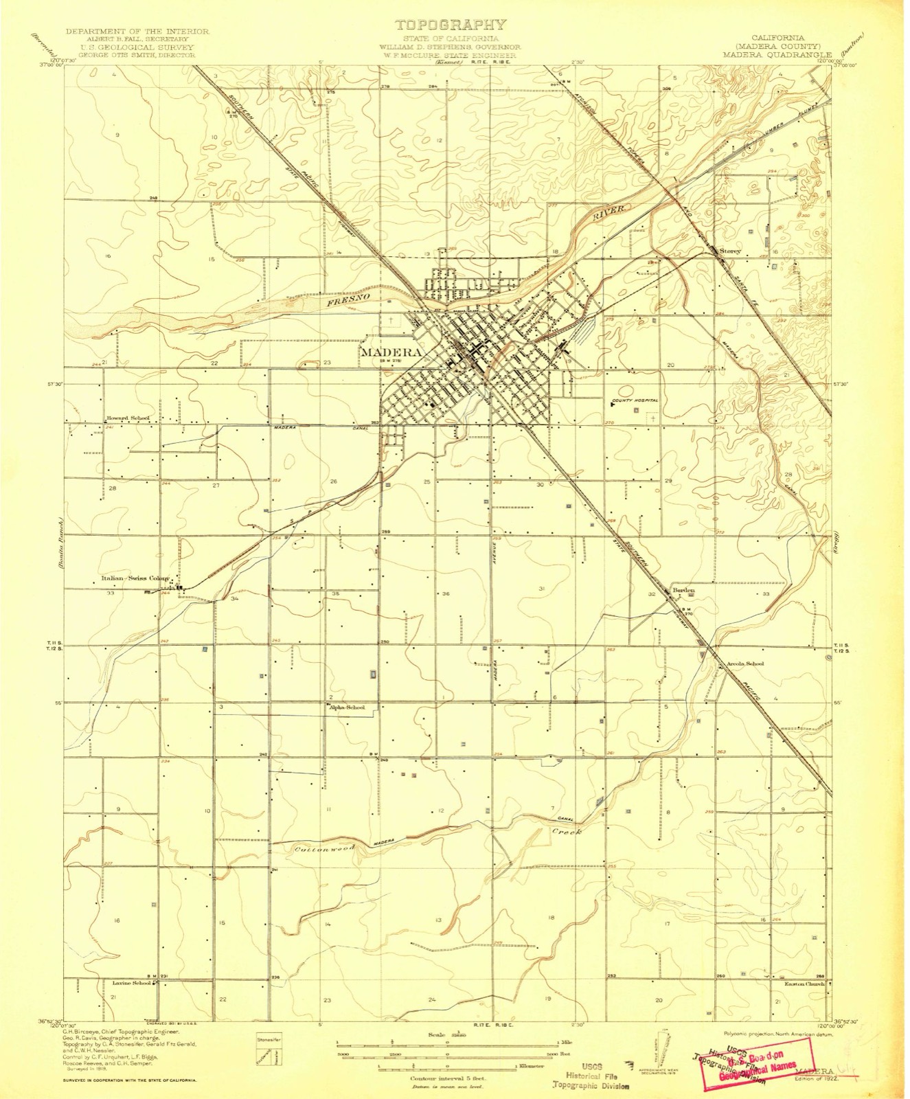 Topographic sheet of Borden, surveyed 1922