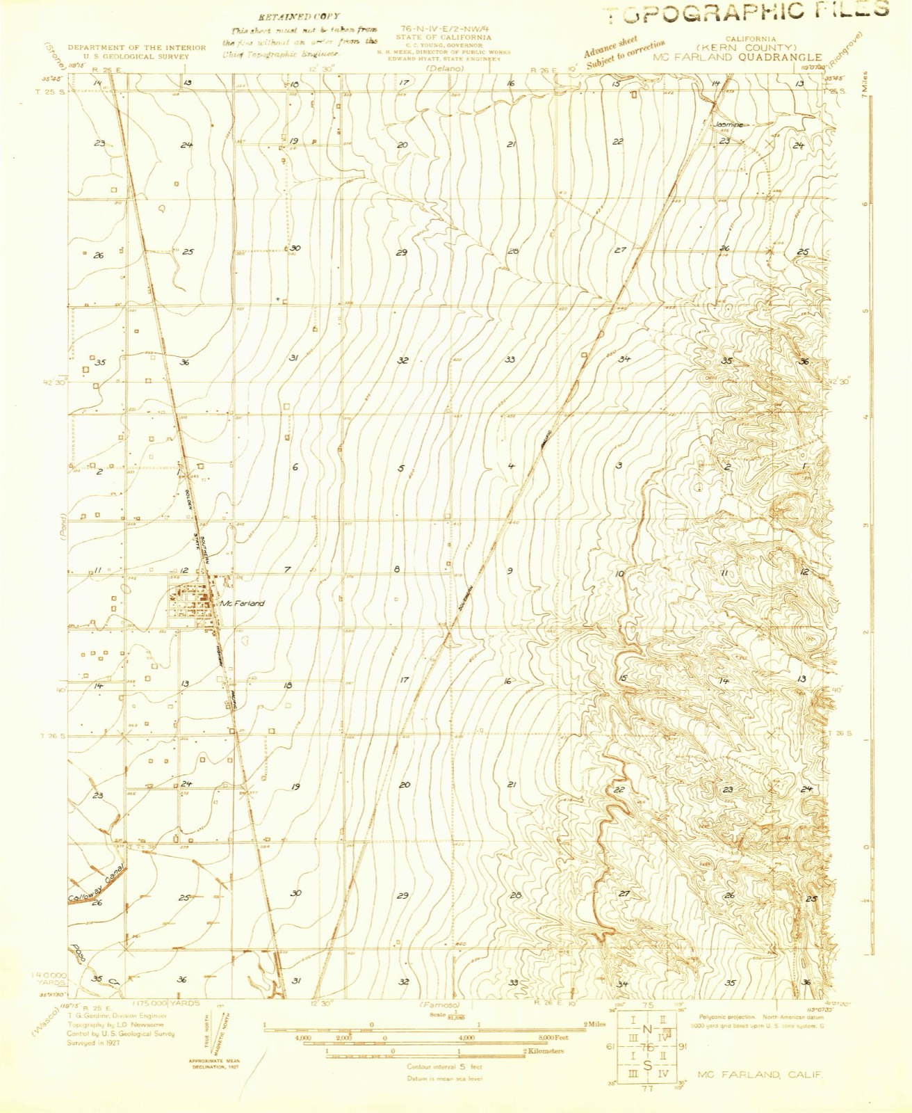 Topographic sheet of Vinland, surveyed 1927