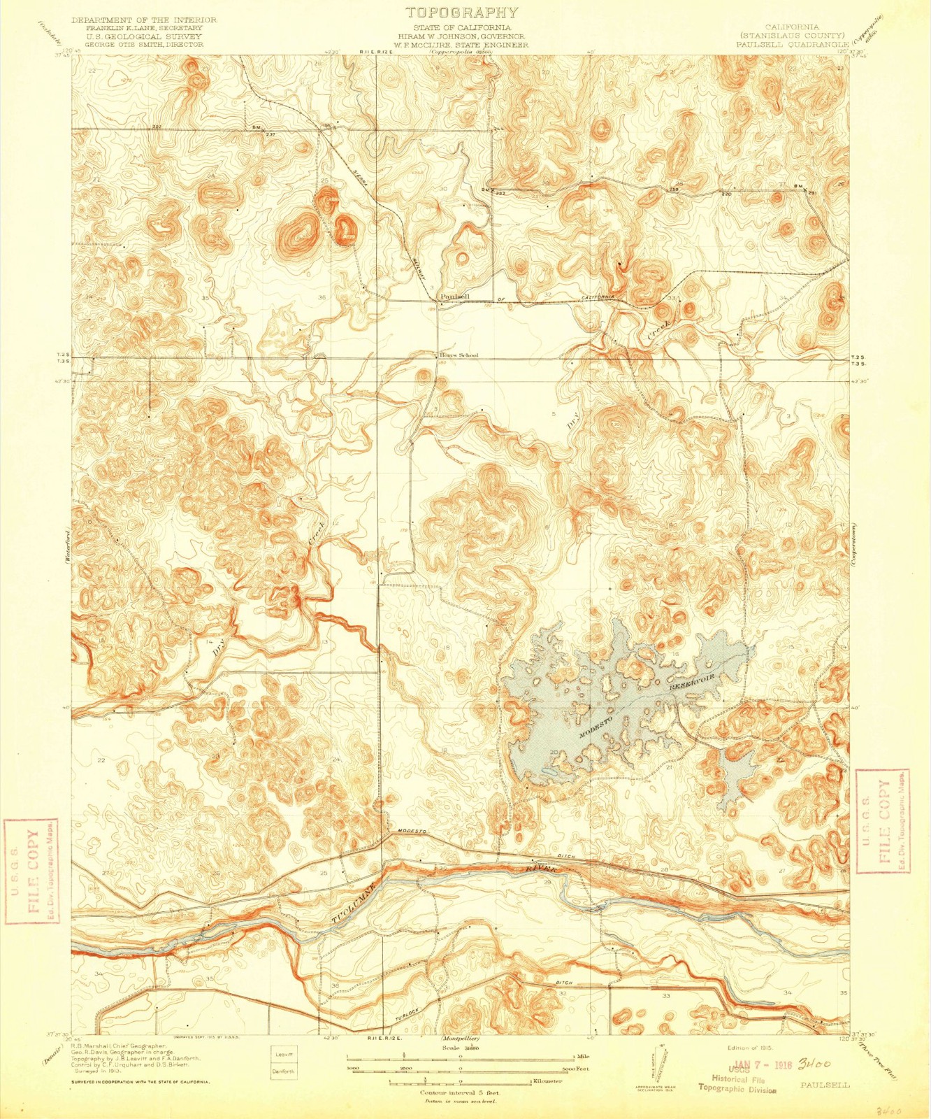 Topographic sheet of Paulsell, surveyed 1915